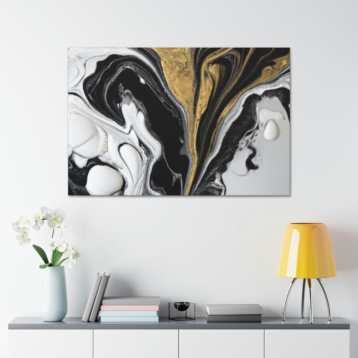 Golden Splatter Mosaic - Canvas