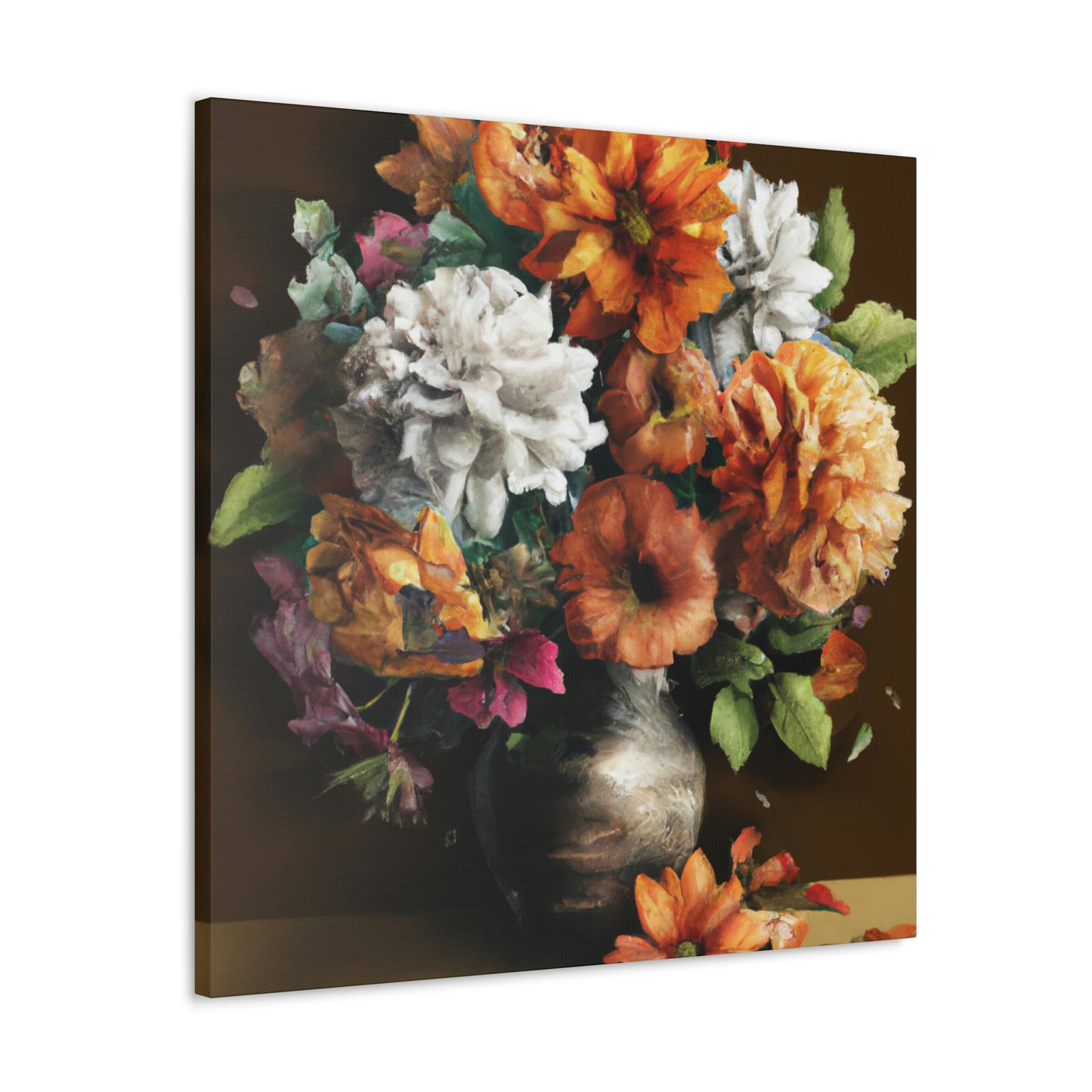 Floral Artistry Vase - Canvas