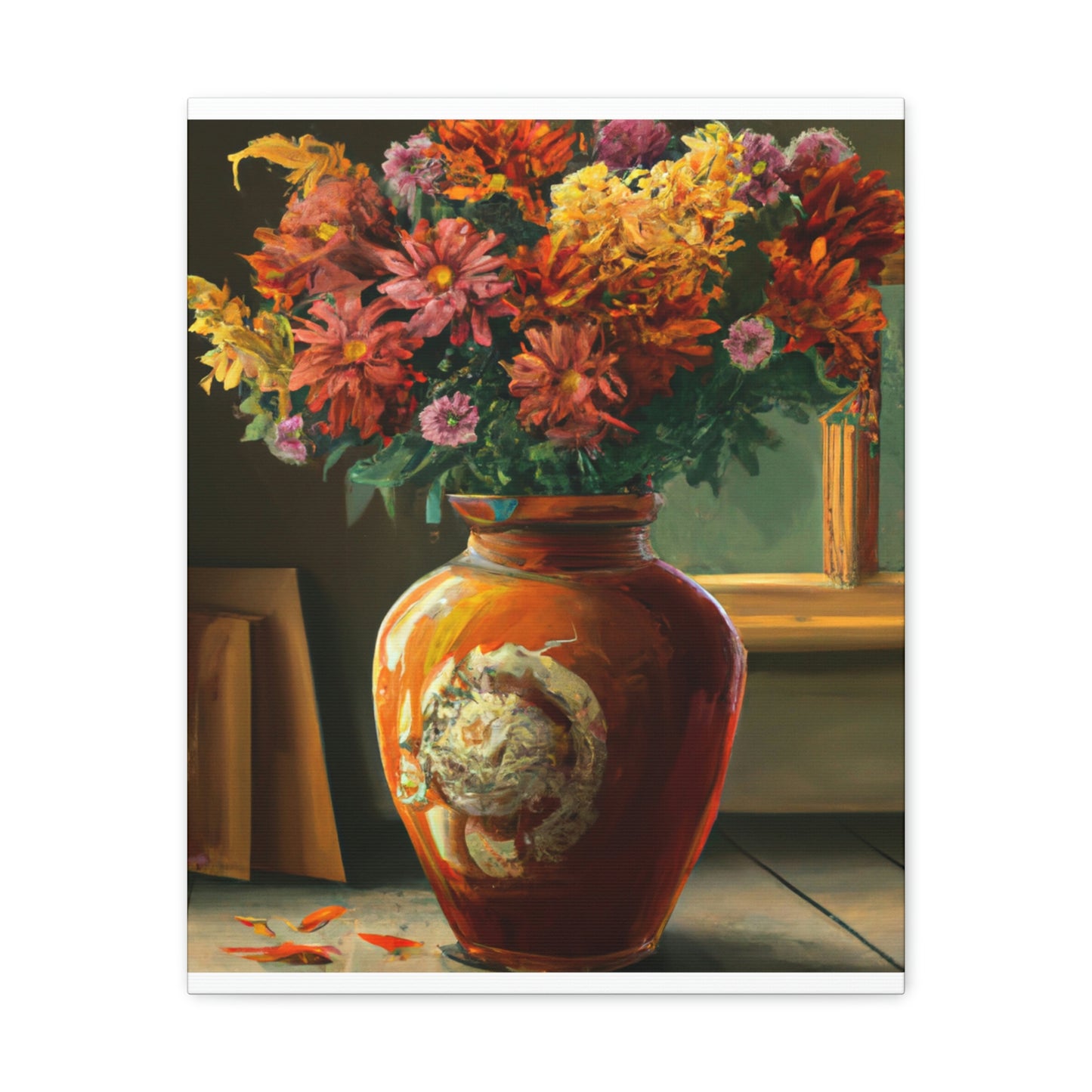 Vaseful of Blooms. - Canvas