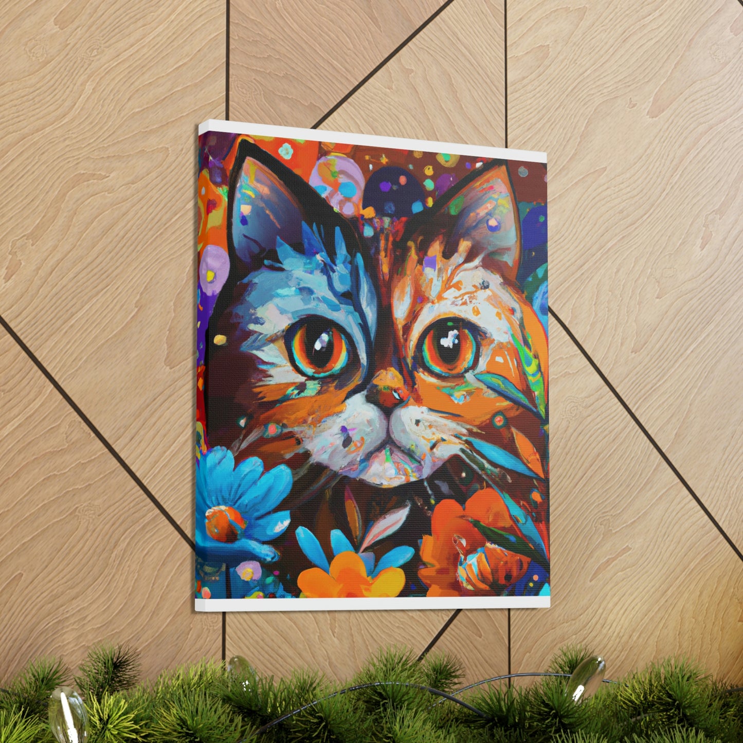Flower Cat. - Canvas