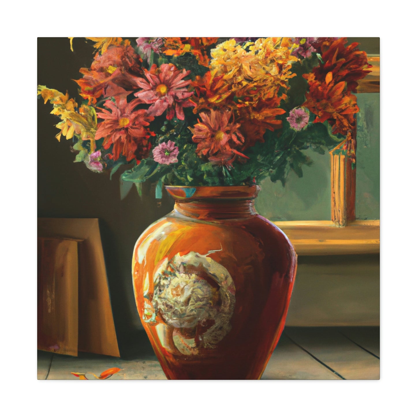 Vaseful of Blooms. - Canvas