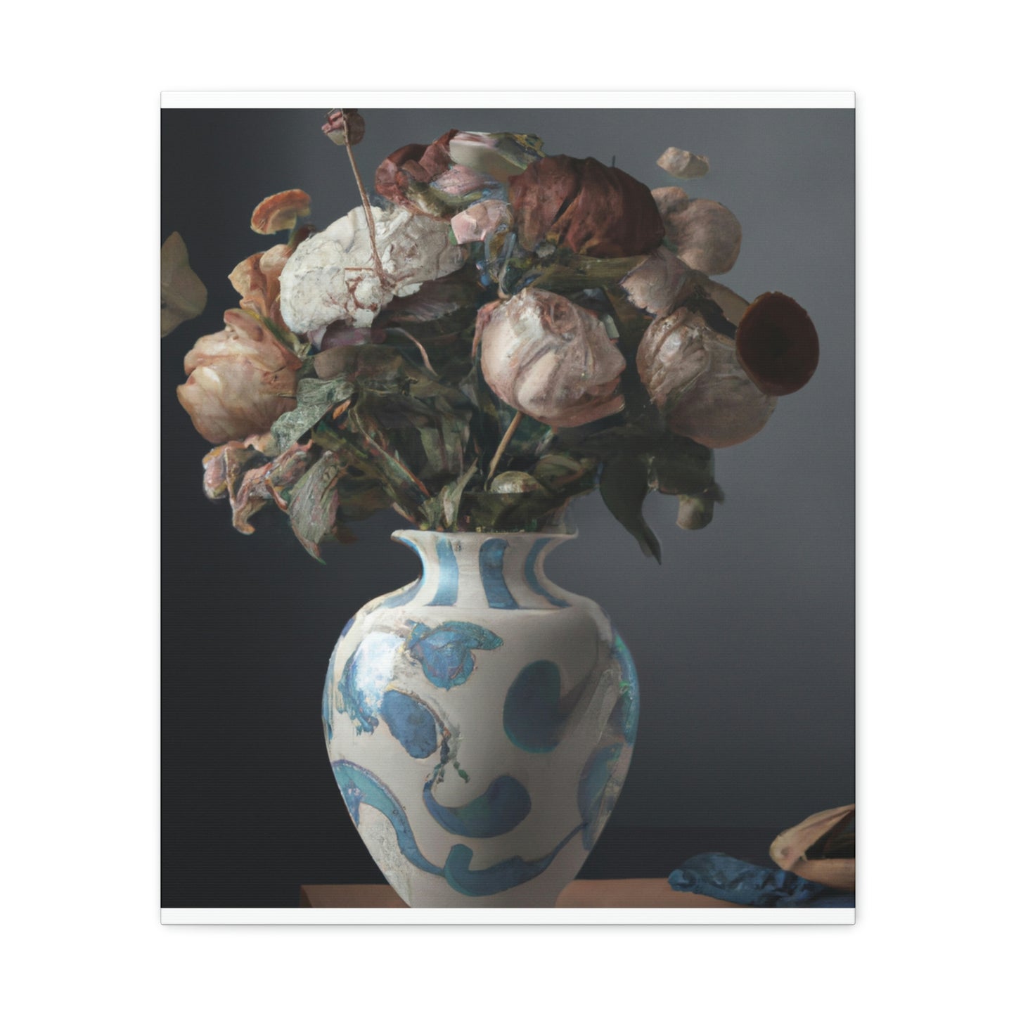 "Floral Finesse Vignette" - Canvas