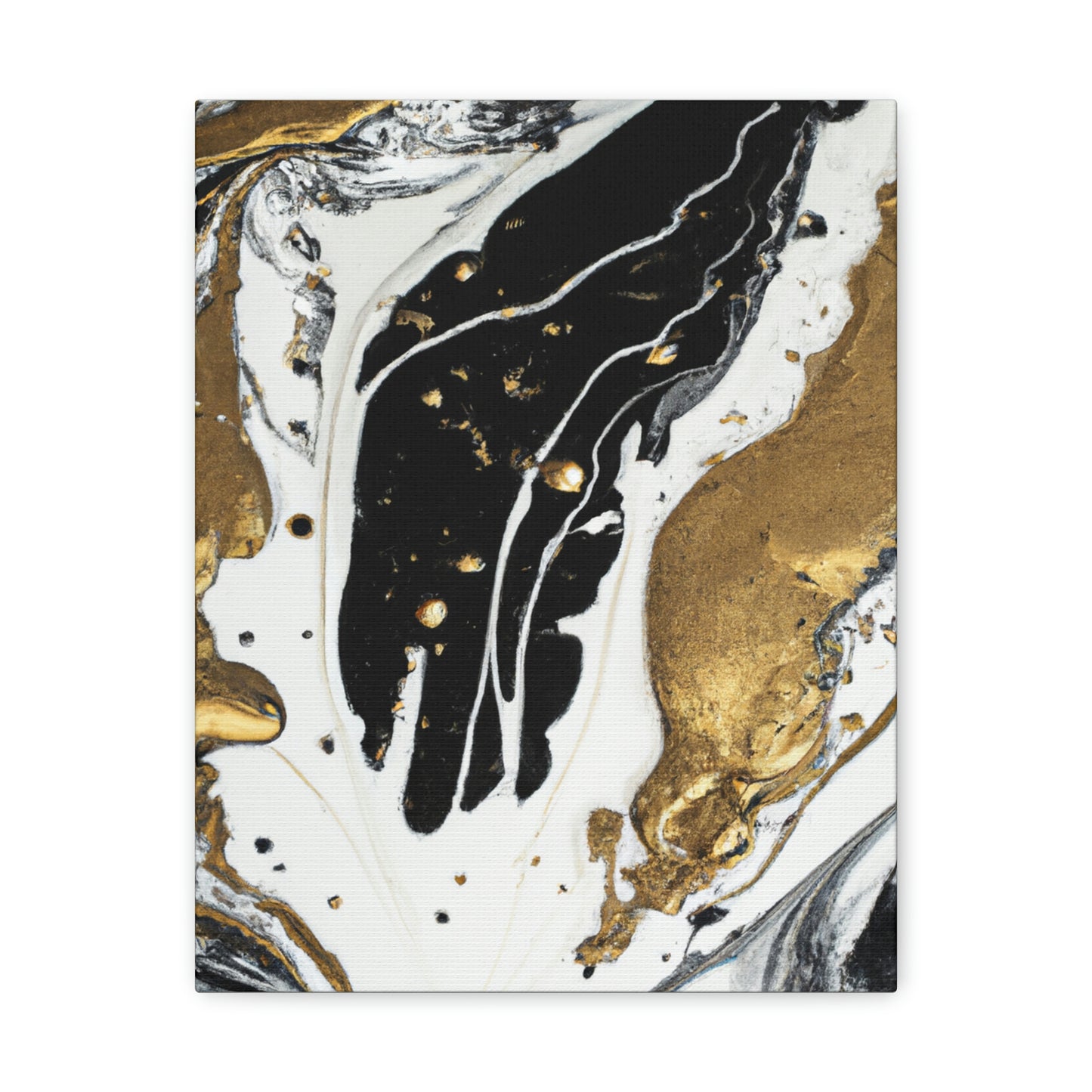 Golden Fluid Fusion - Canvas