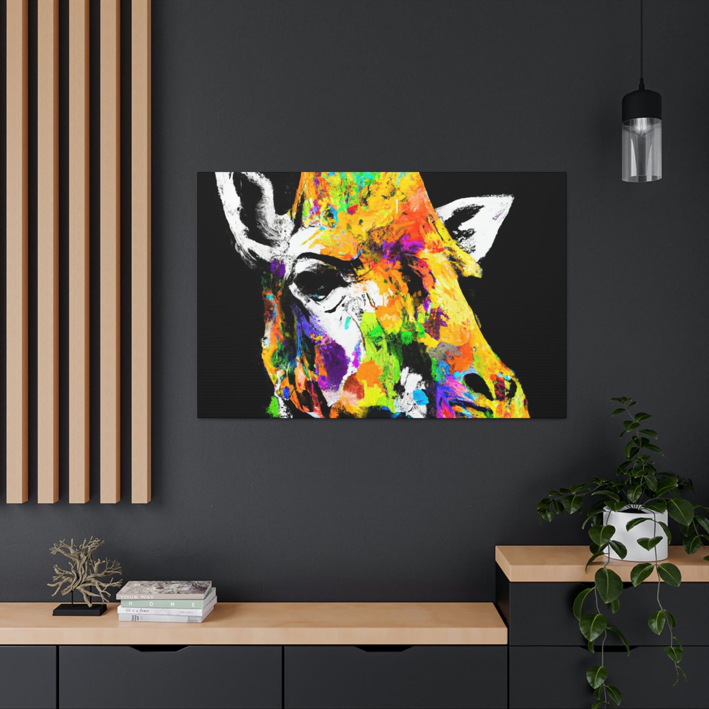 Multi-Hued Giraffe - Canvas