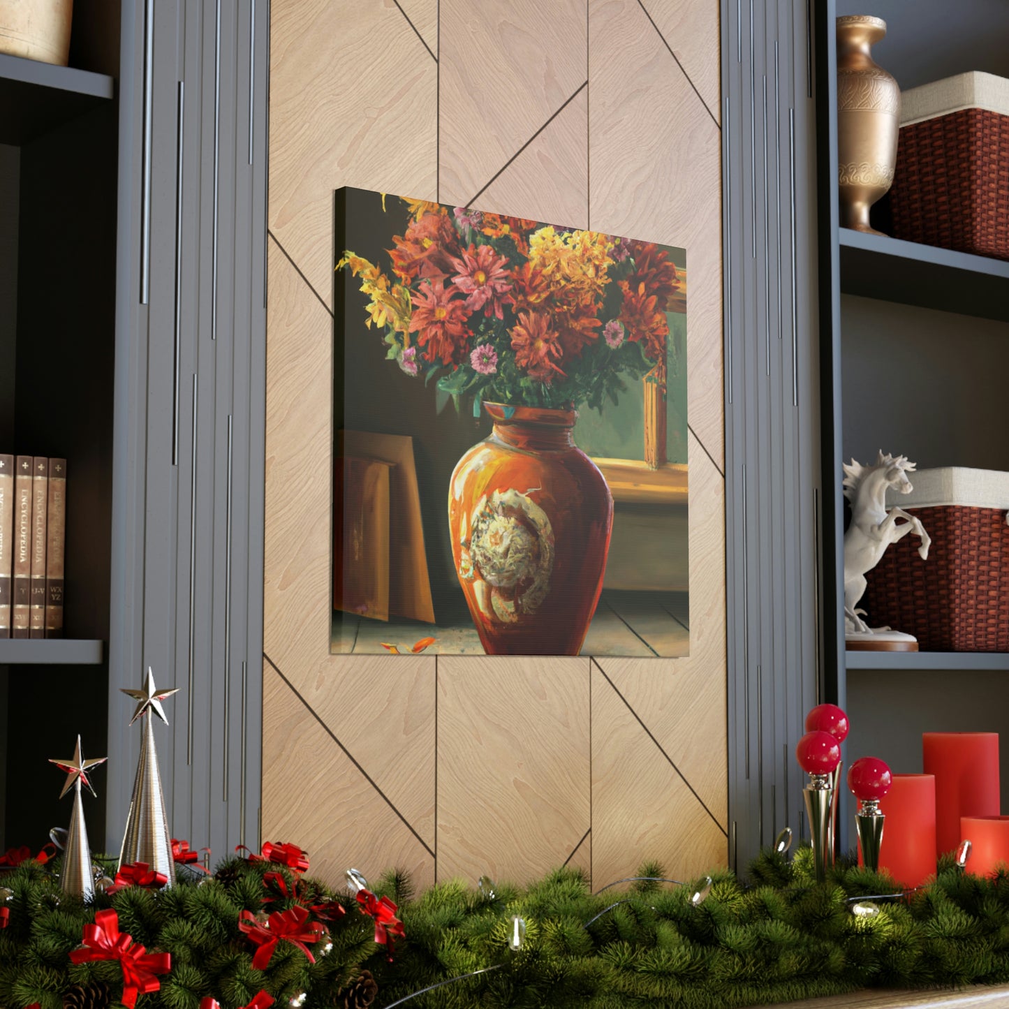 Vaseful of Blooms. - Canvas