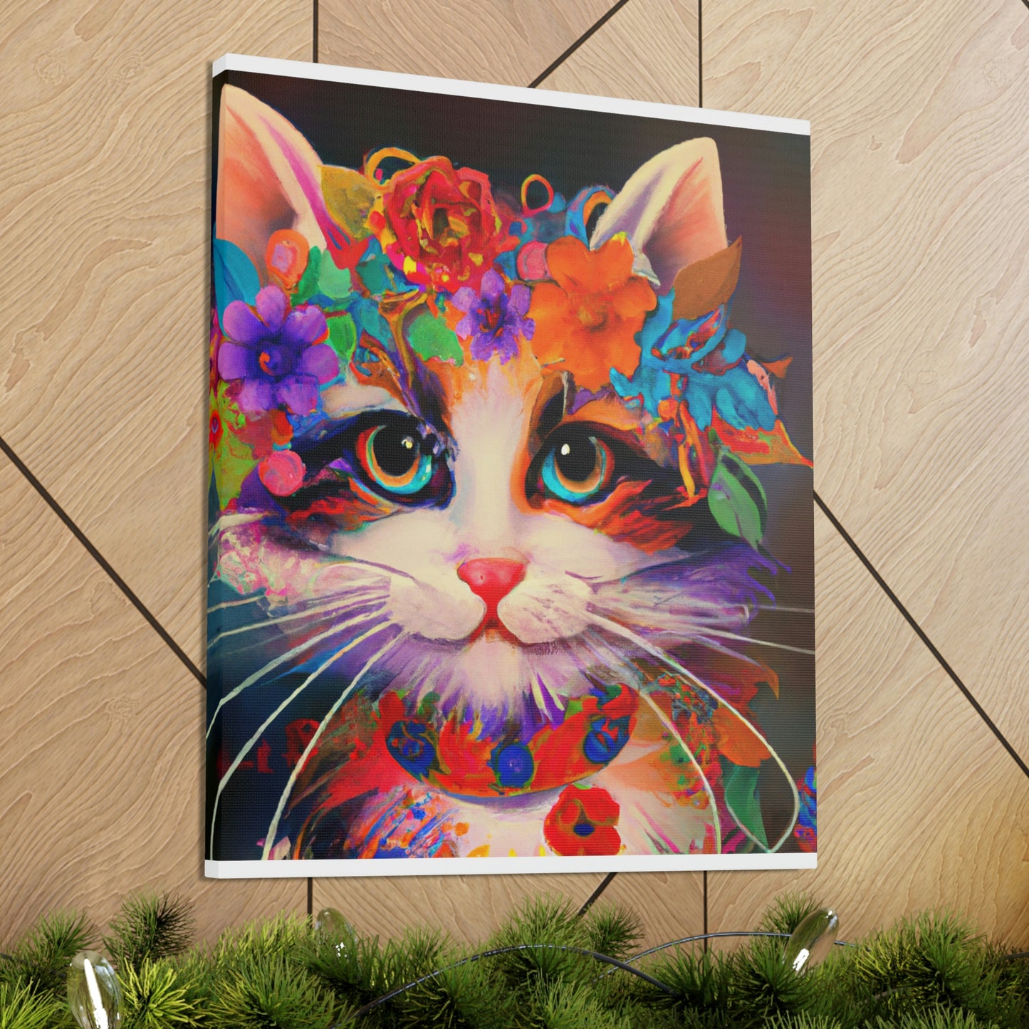 Flower Cat. - Canvas