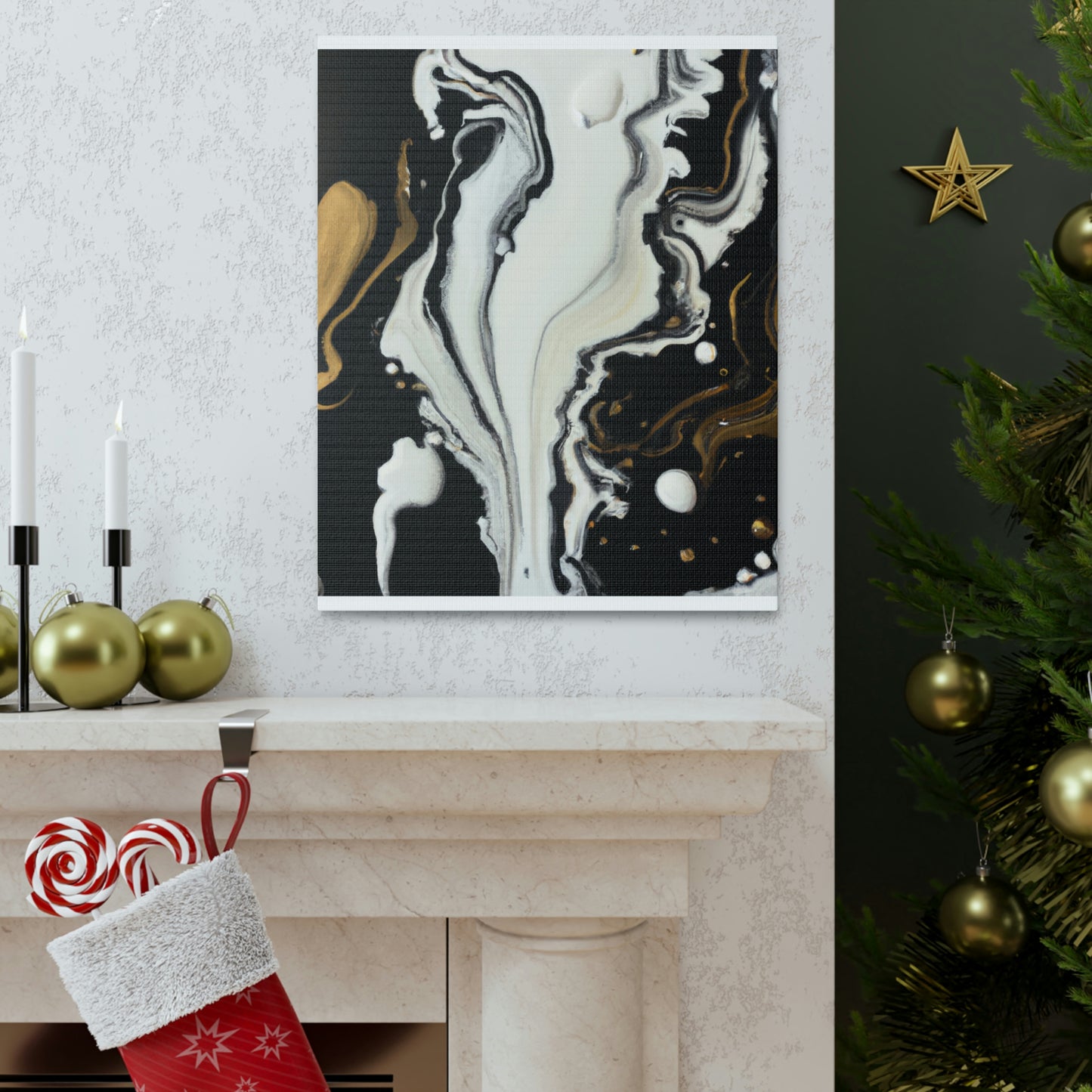 Gold Splash Galaxy. - Canvas