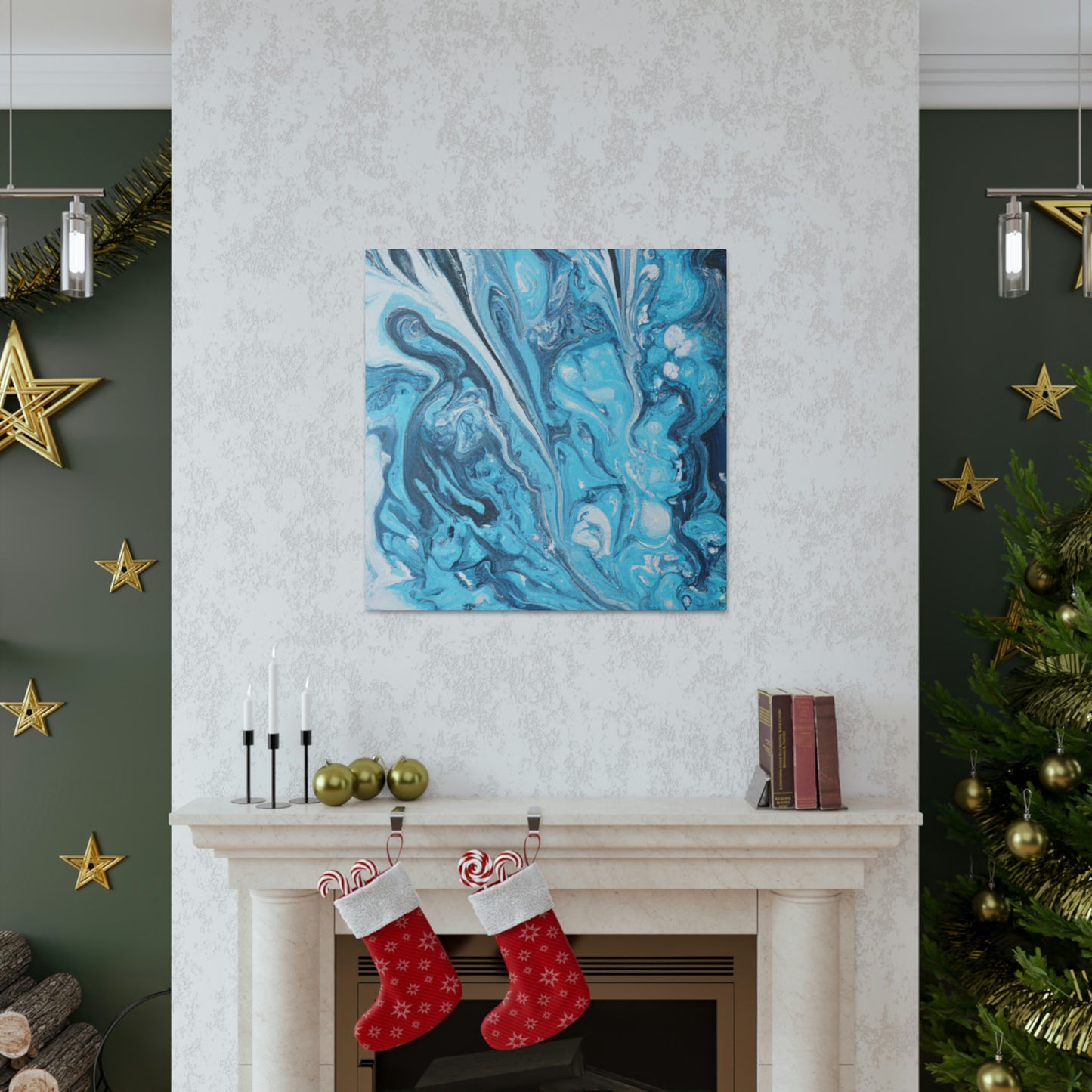 Aqua Swirl. - Canvas