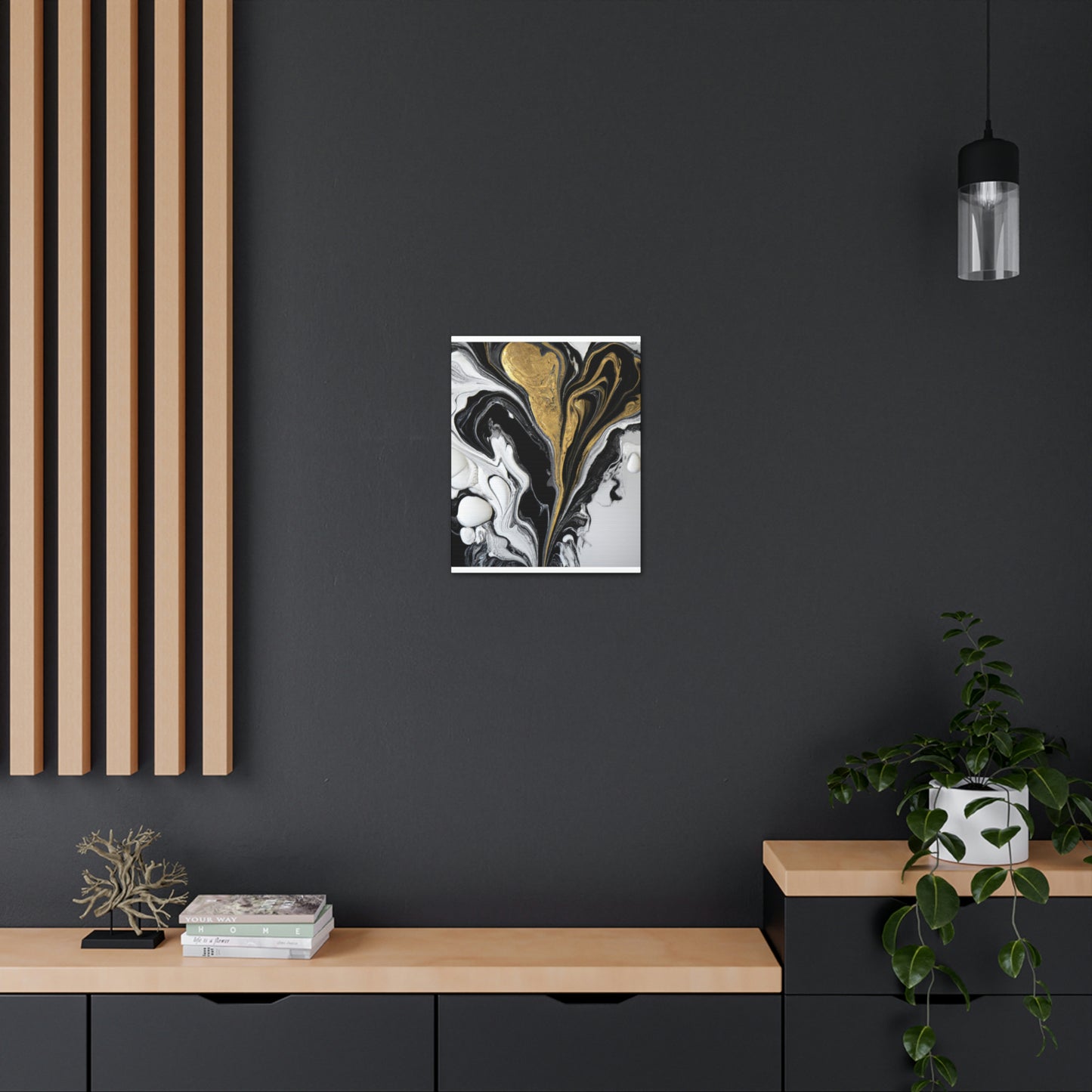 Golden Splatter Mosaic - Canvas