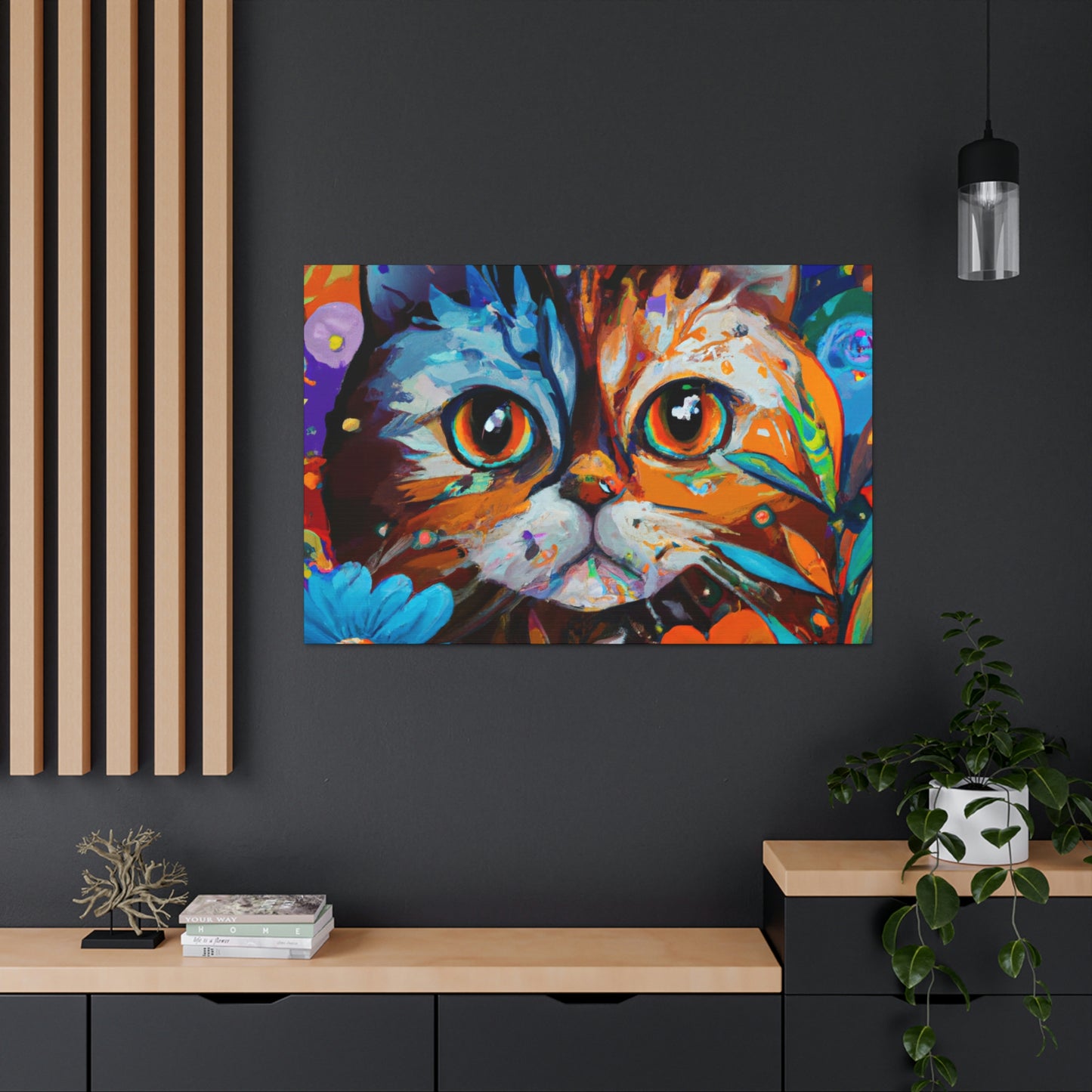 Flower Cat. - Canvas