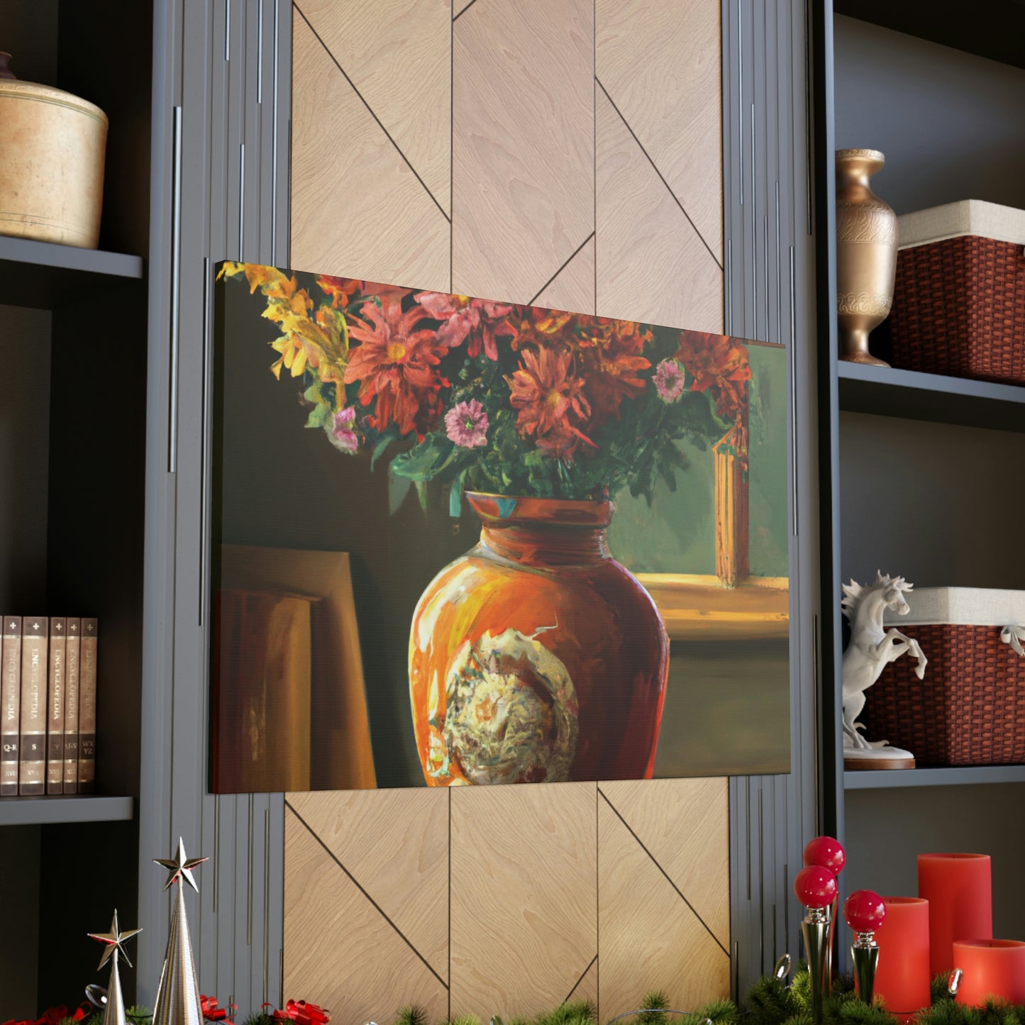 Vaseful of Blooms. - Canvas