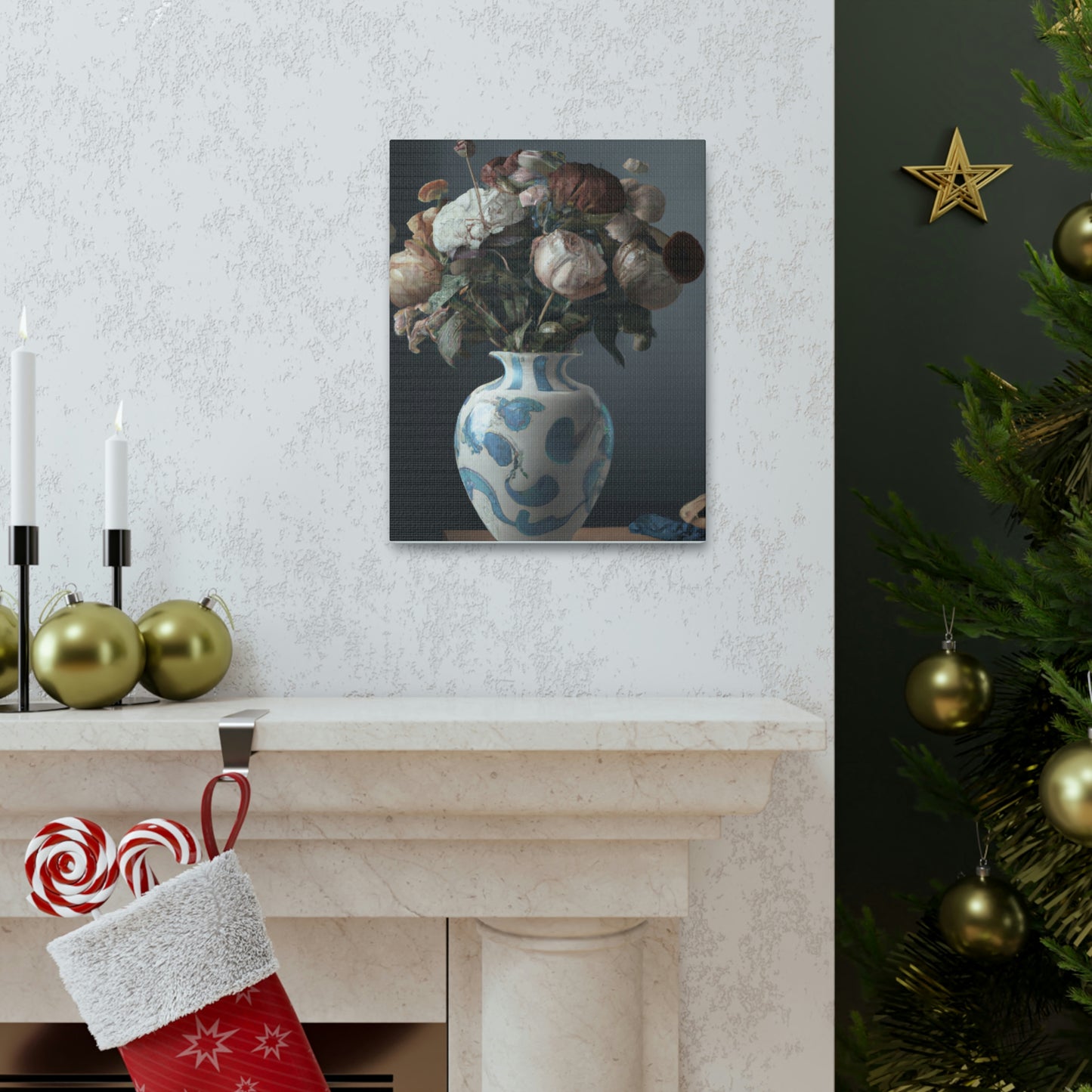 "Floral Finesse Vignette" - Canvas