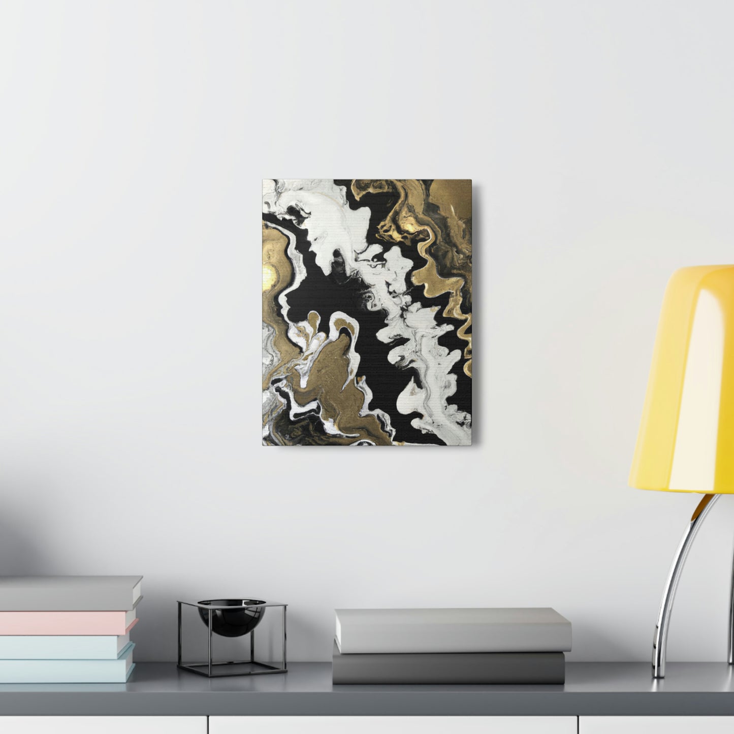 Gold Fluid Cascade. - Canvas