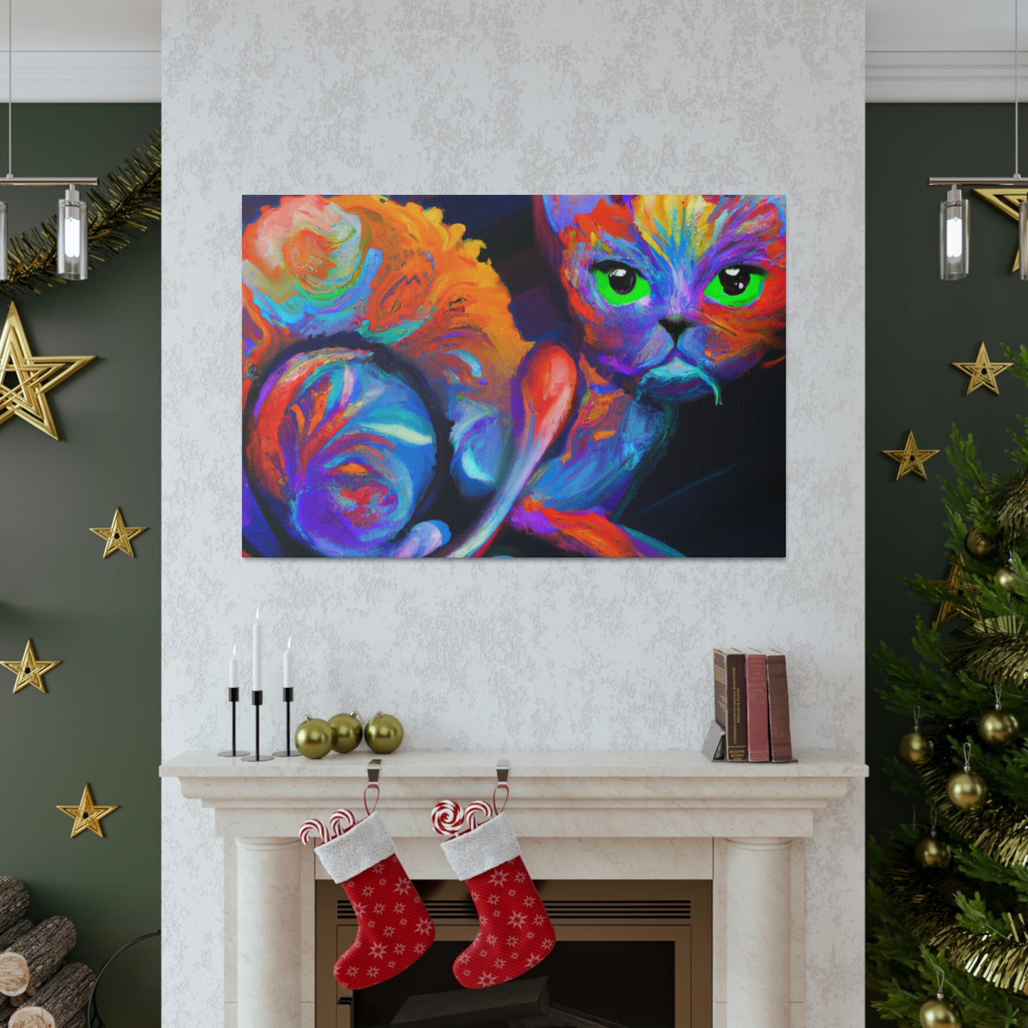 Feline Blooms. - Canvas