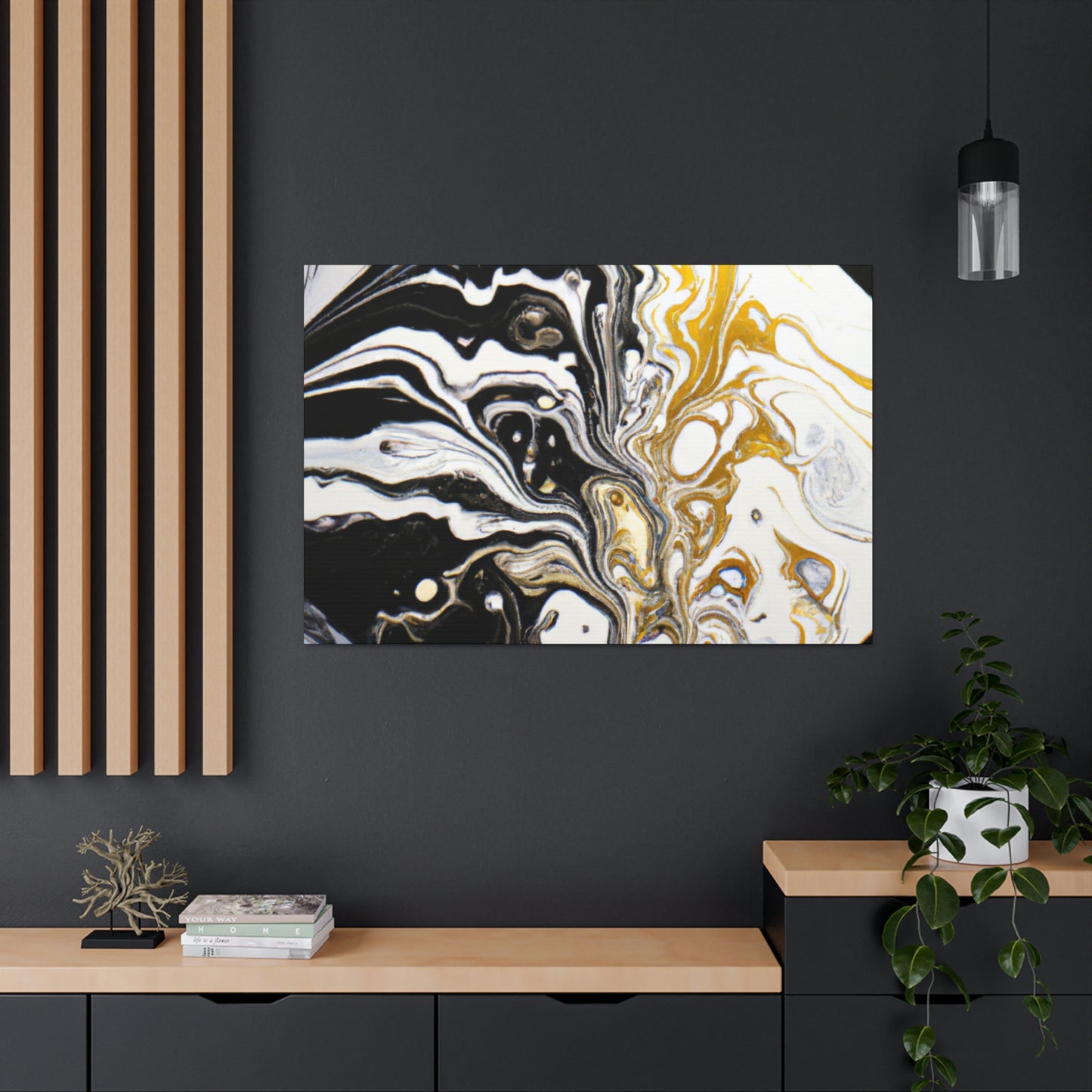 Golden Sparkle Flow. - Canvas