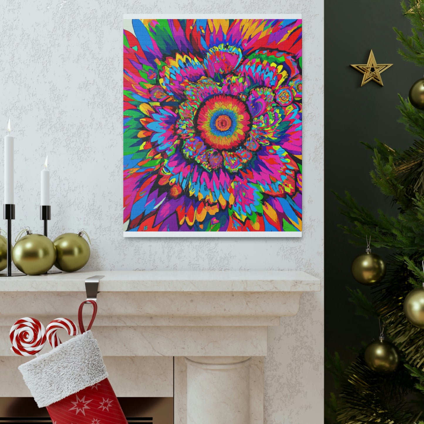Vivid Floral Burst - Canvas