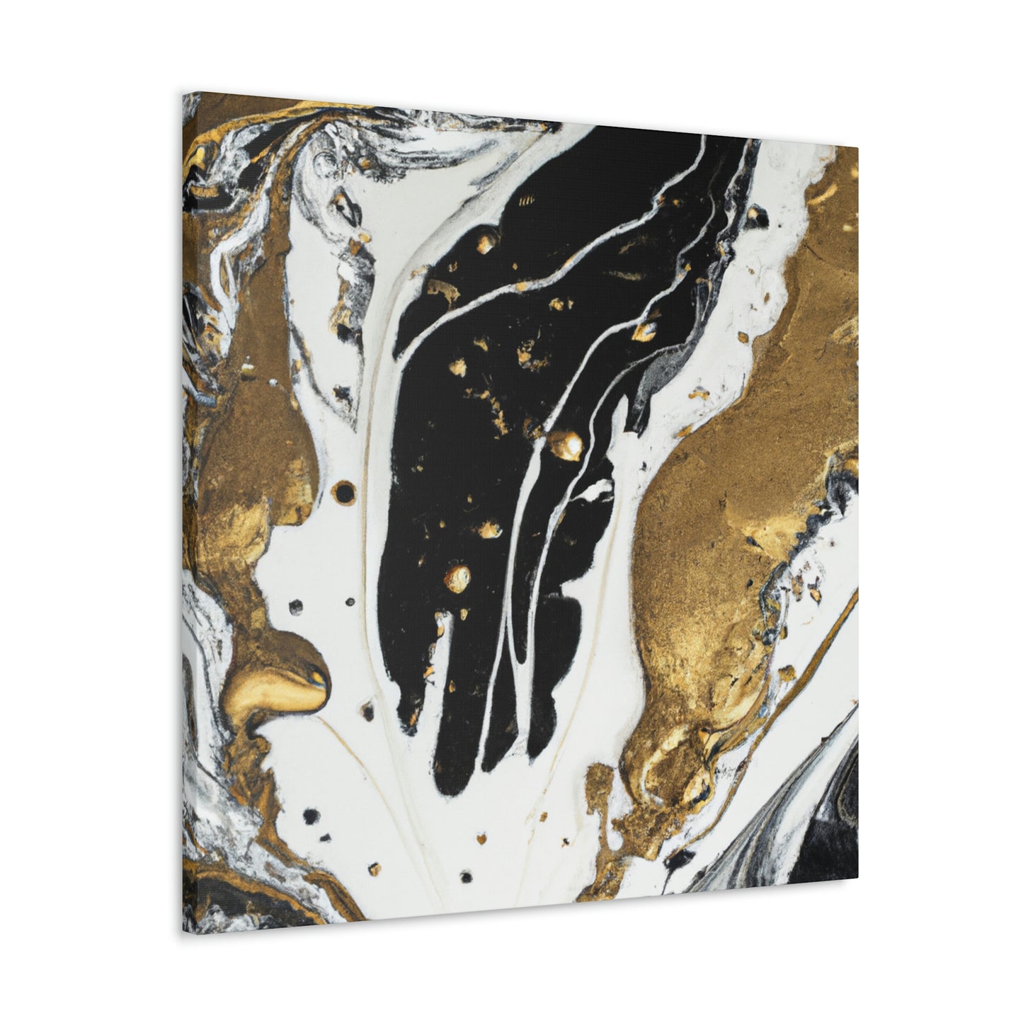 Golden Fluid Fusion - Canvas