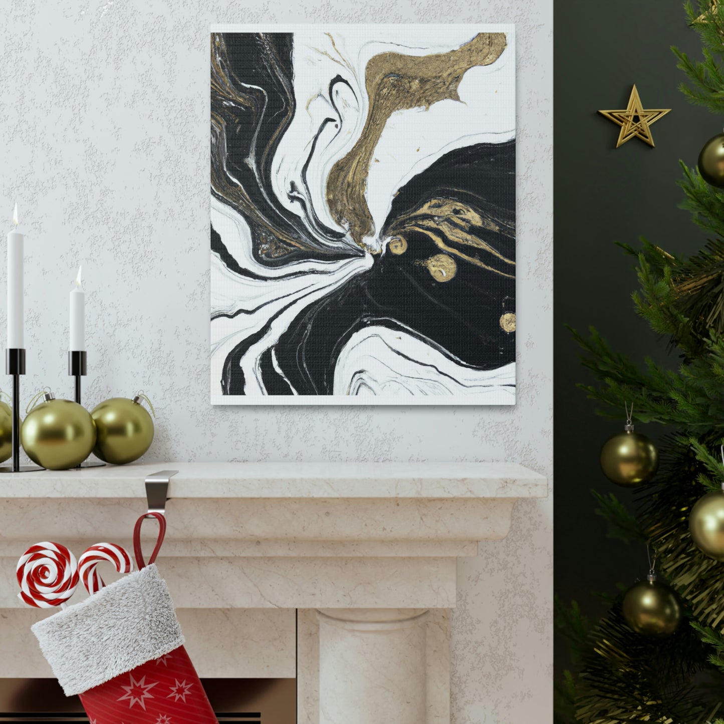 Golden Flux Flow. - Canvas