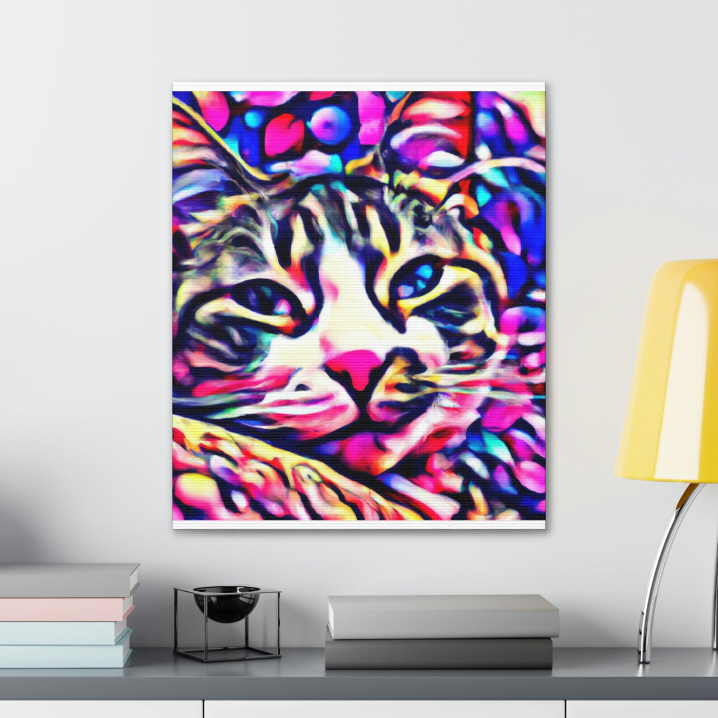 1. Multi-Colored Cat Flux
2. Flowered Digital Mix
3. Flowered Room Cat - Canvas