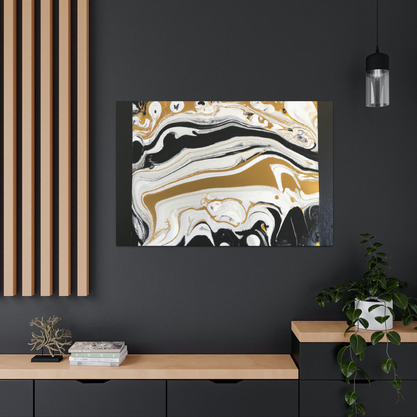 Golden Flux Swirls - Canvas