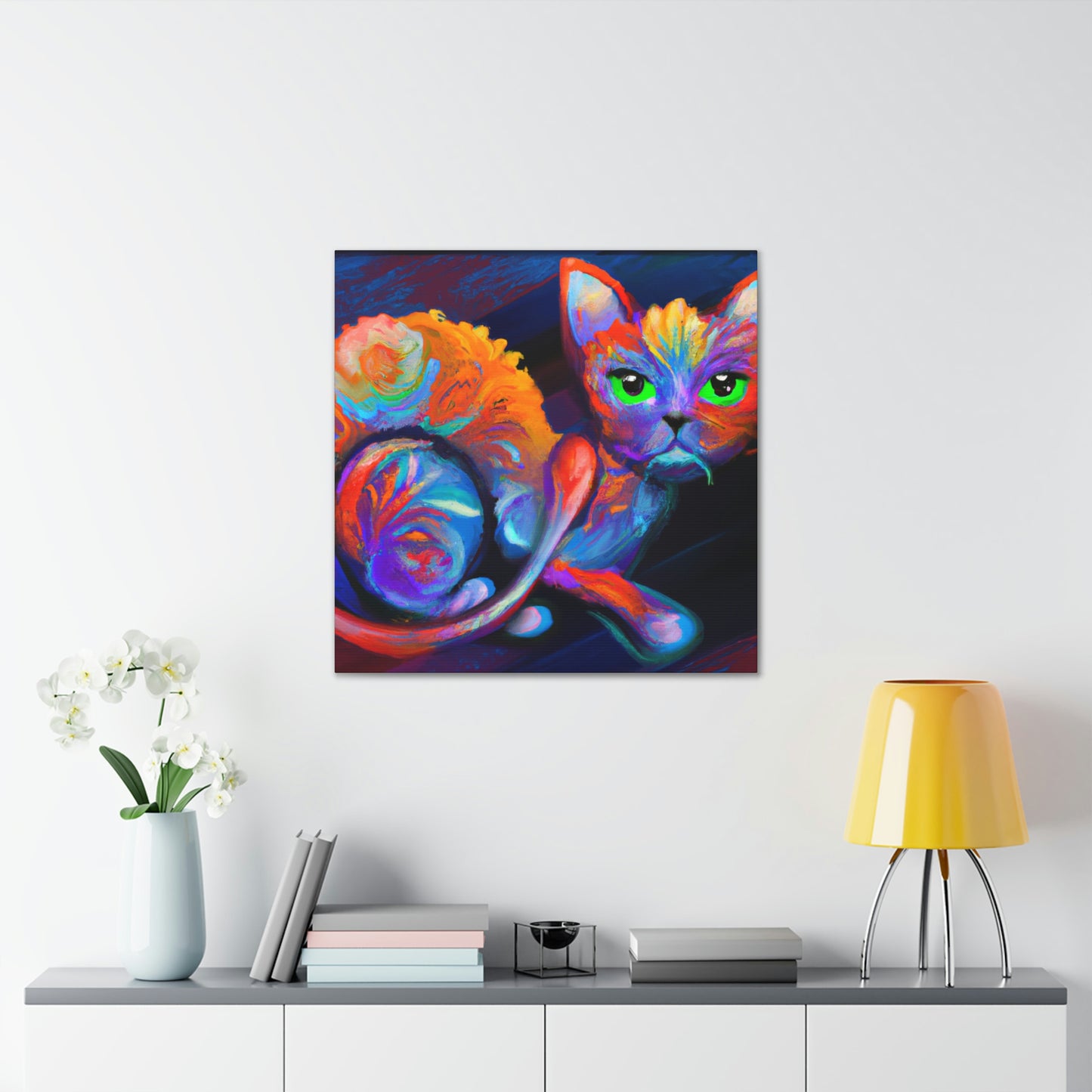 Feline Blooms. - Canvas