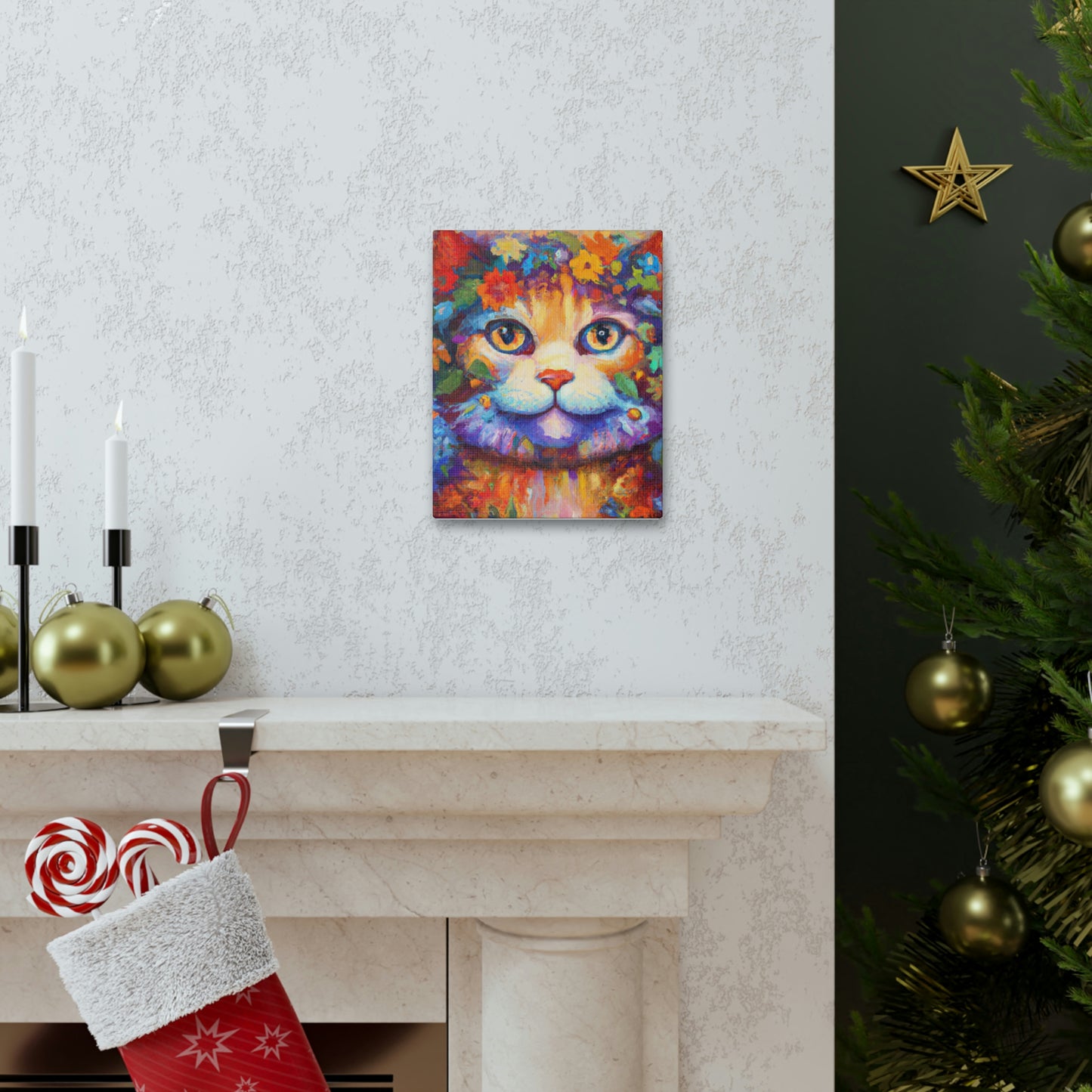 Feline Floral - Canvas