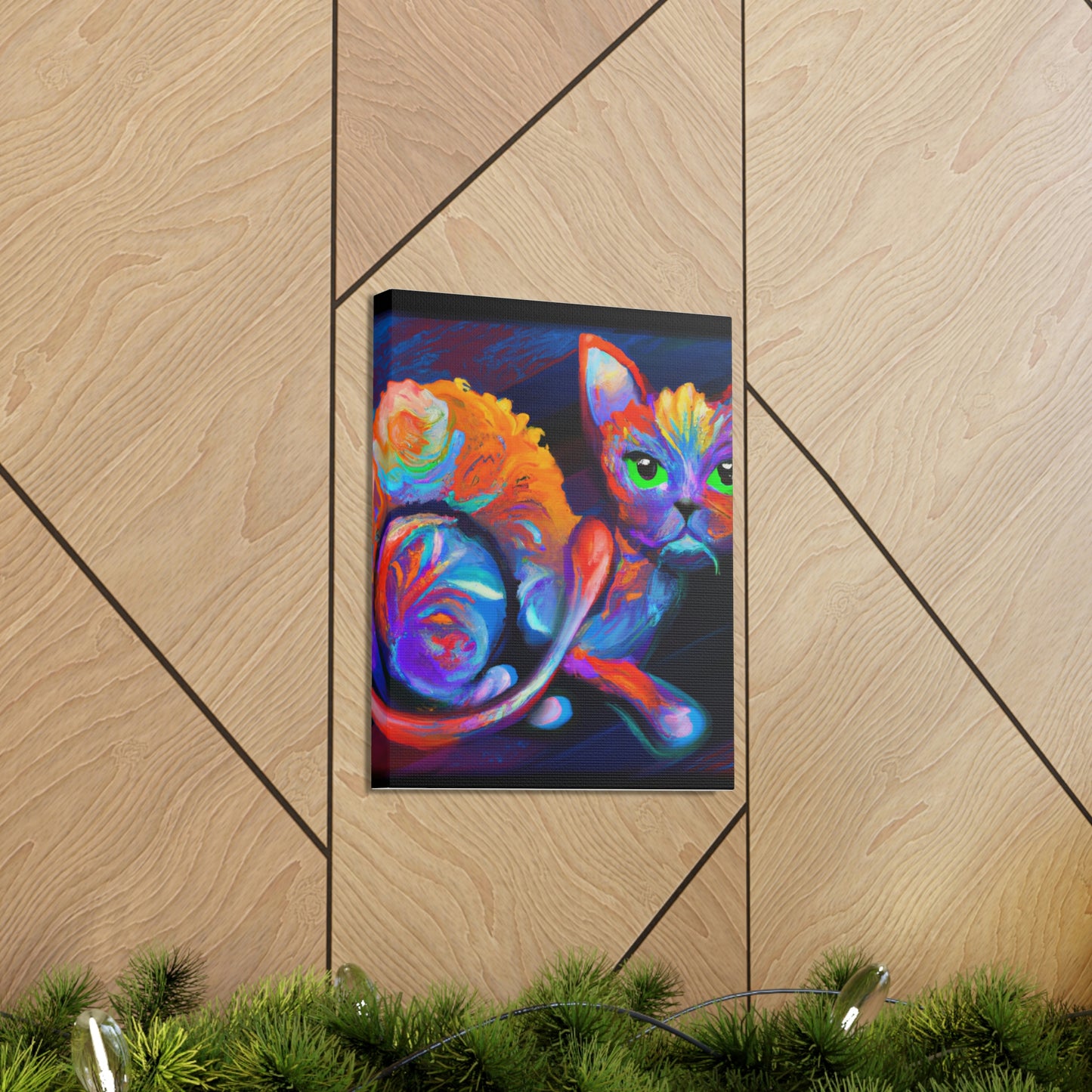 Feline Blooms. - Canvas