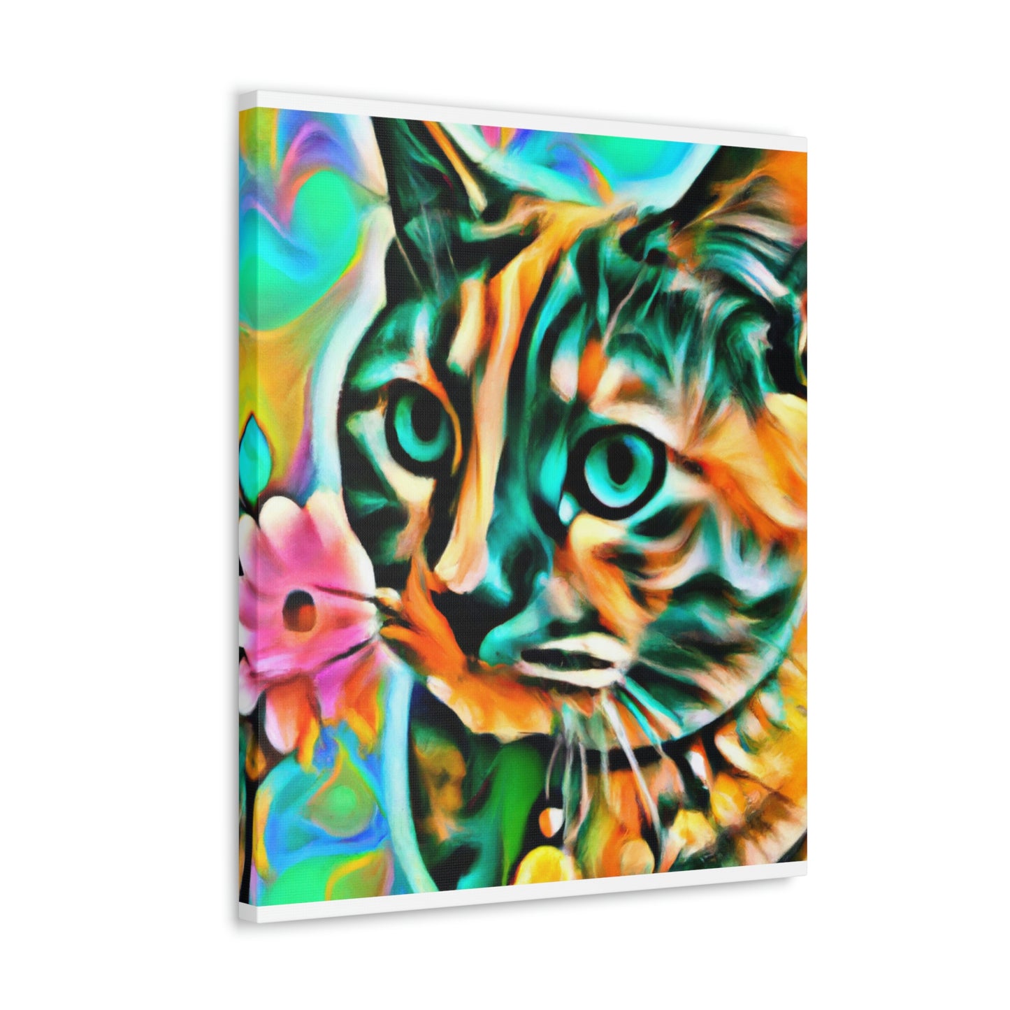 Bright Cat Blooms - Canvas