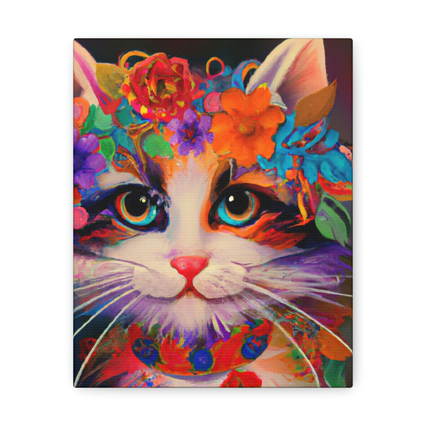 Flower Cat. - Canvas
