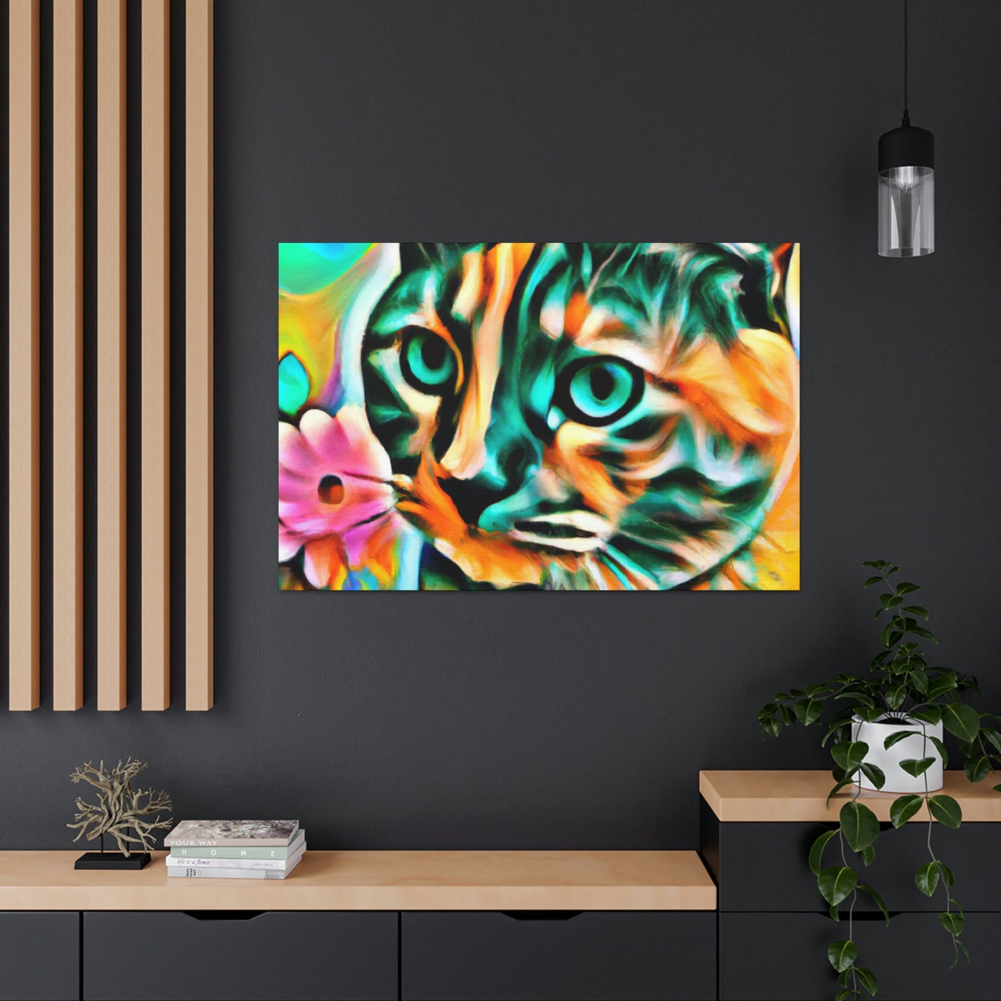 Bright Cat Blooms - Canvas