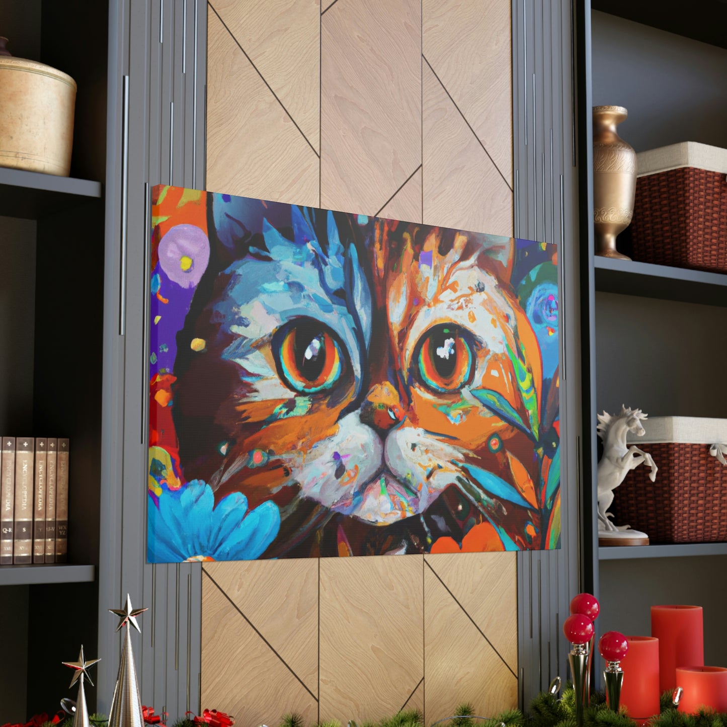 Flower Cat. - Canvas