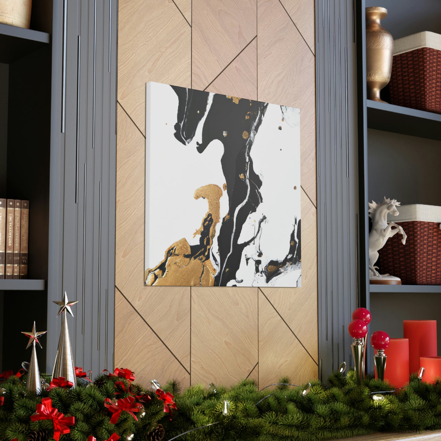 Midnight Gilded Bloom - Canvas