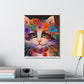 Flower Cat. - Canvas