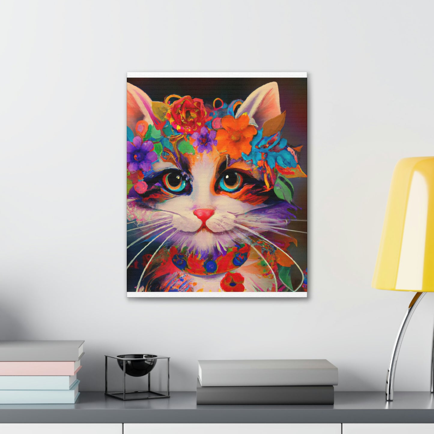 Flower Cat. - Canvas