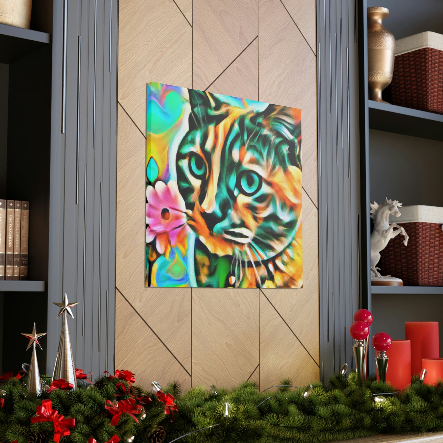 Bright Cat Blooms - Canvas
