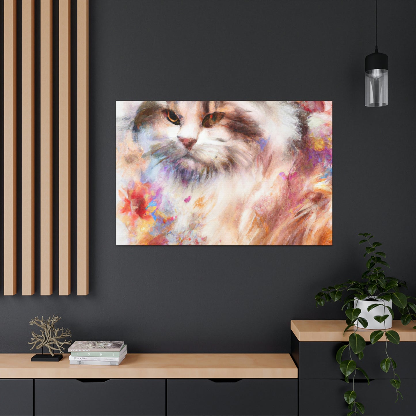 Feline Flora. - Canvas
