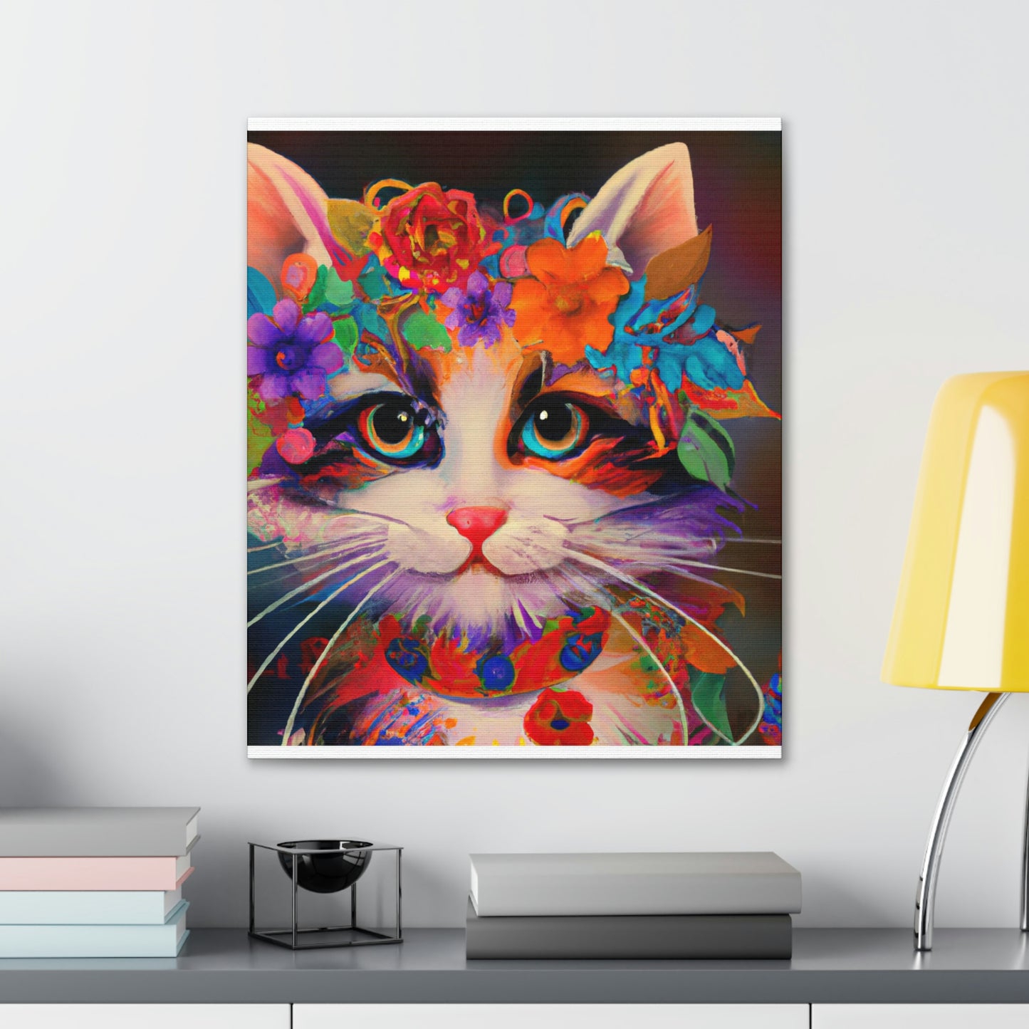 Flower Cat. - Canvas