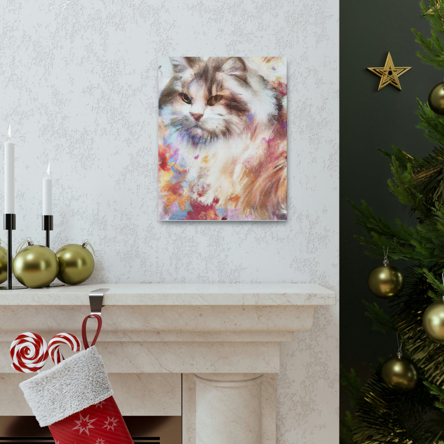 Feline Flora. - Canvas