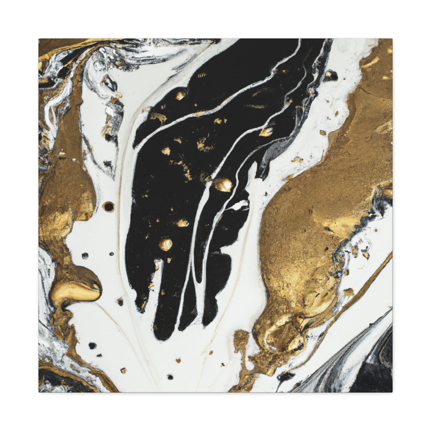 Golden Fluid Fusion - Canvas
