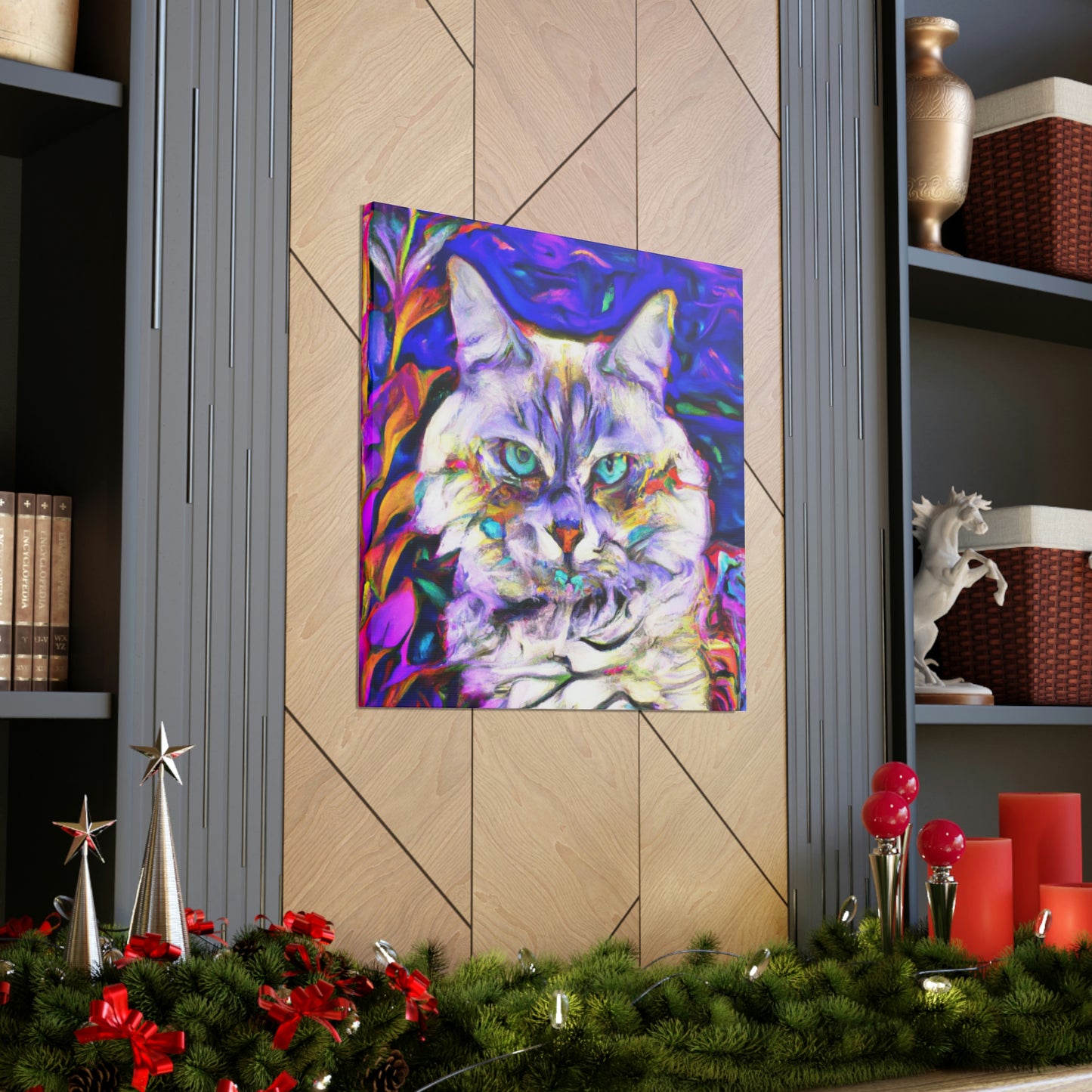 Floral Feline. - Canvas