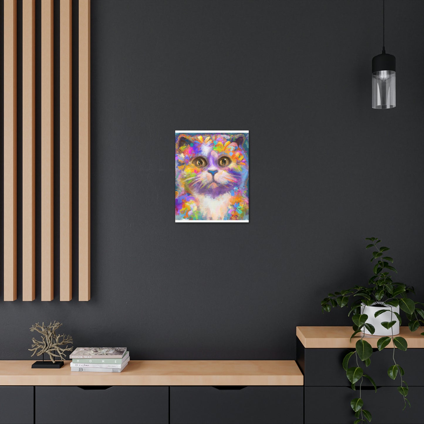 "Cat Rainbow". - Canvas