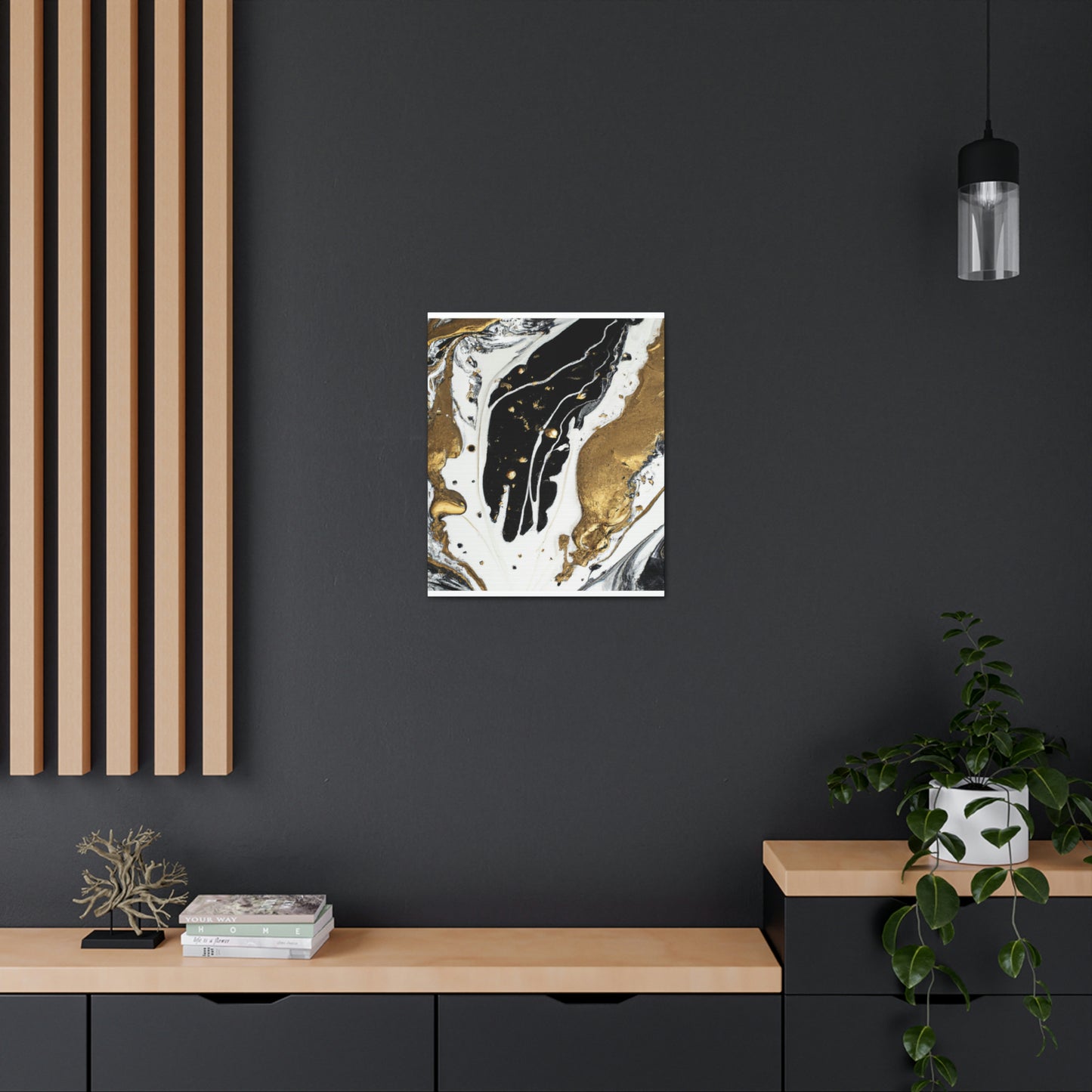 Golden Fluid Fusion - Canvas