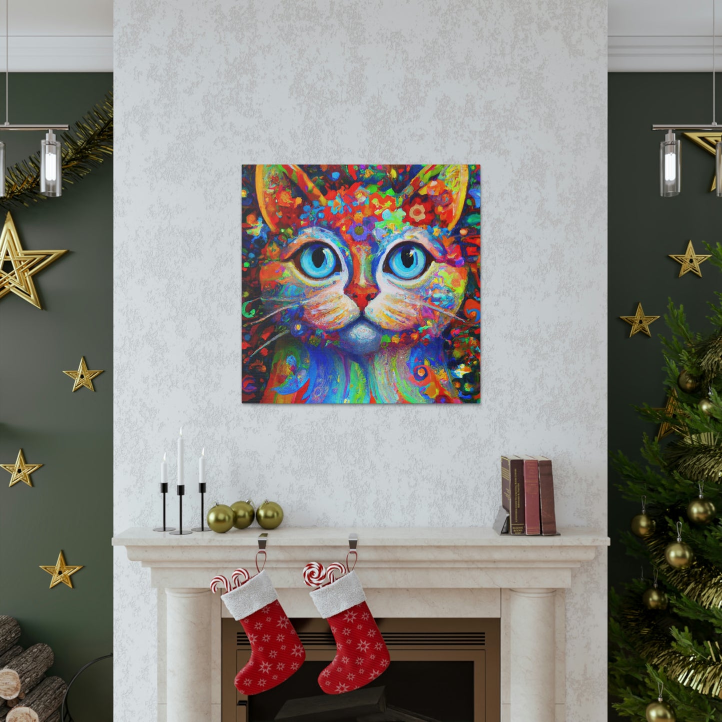 Floral Feline. - Canvas