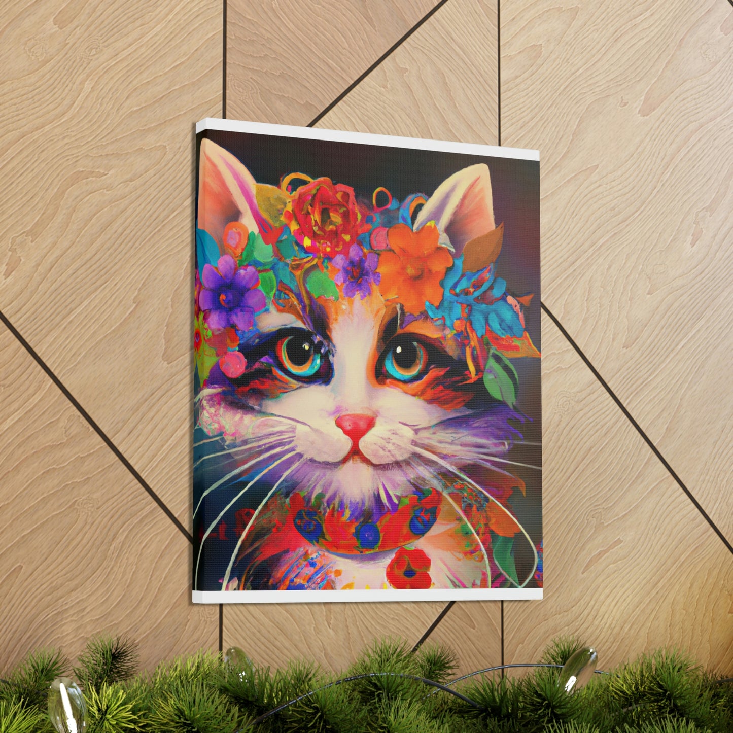 Flower Cat. - Canvas