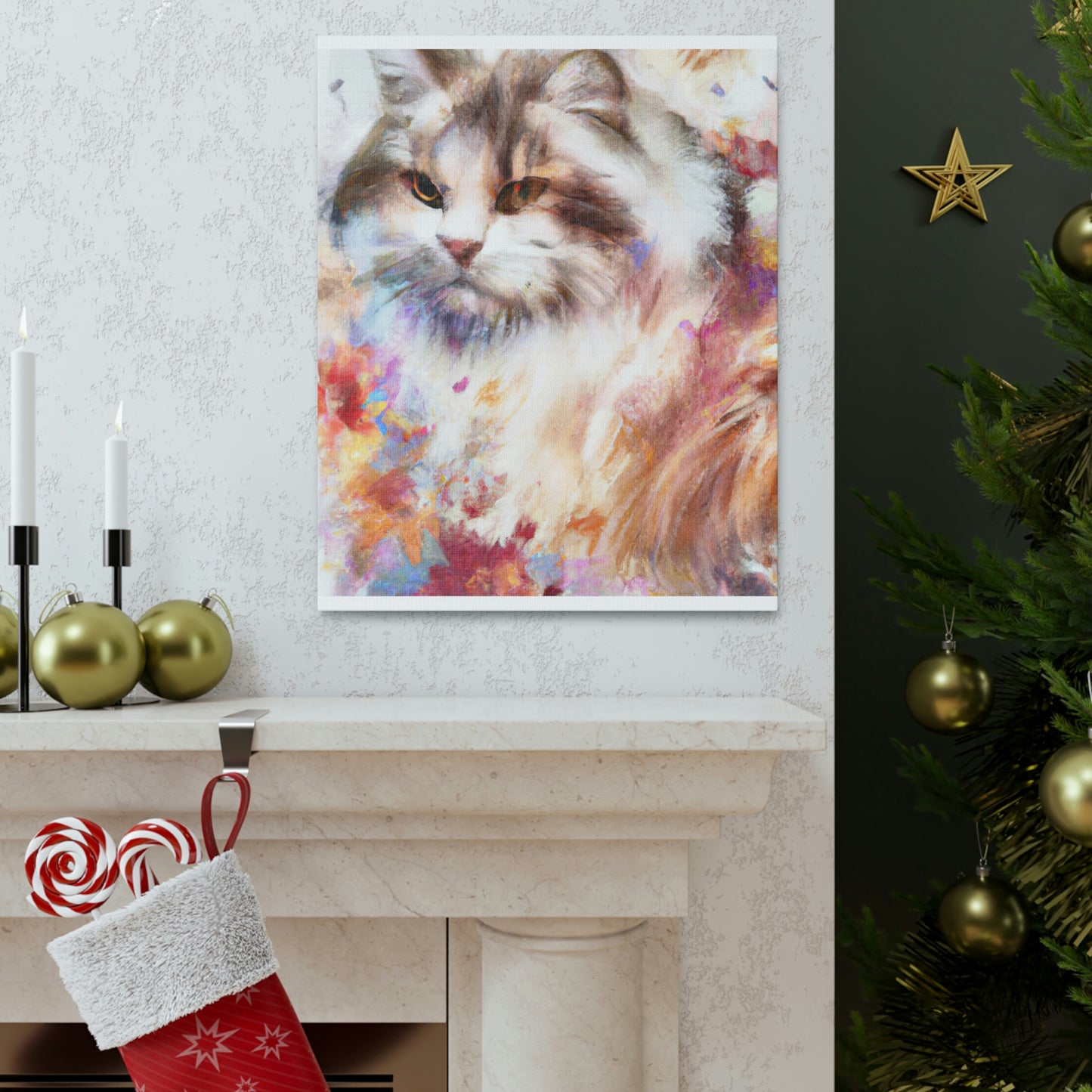 Feline Flora. - Canvas
