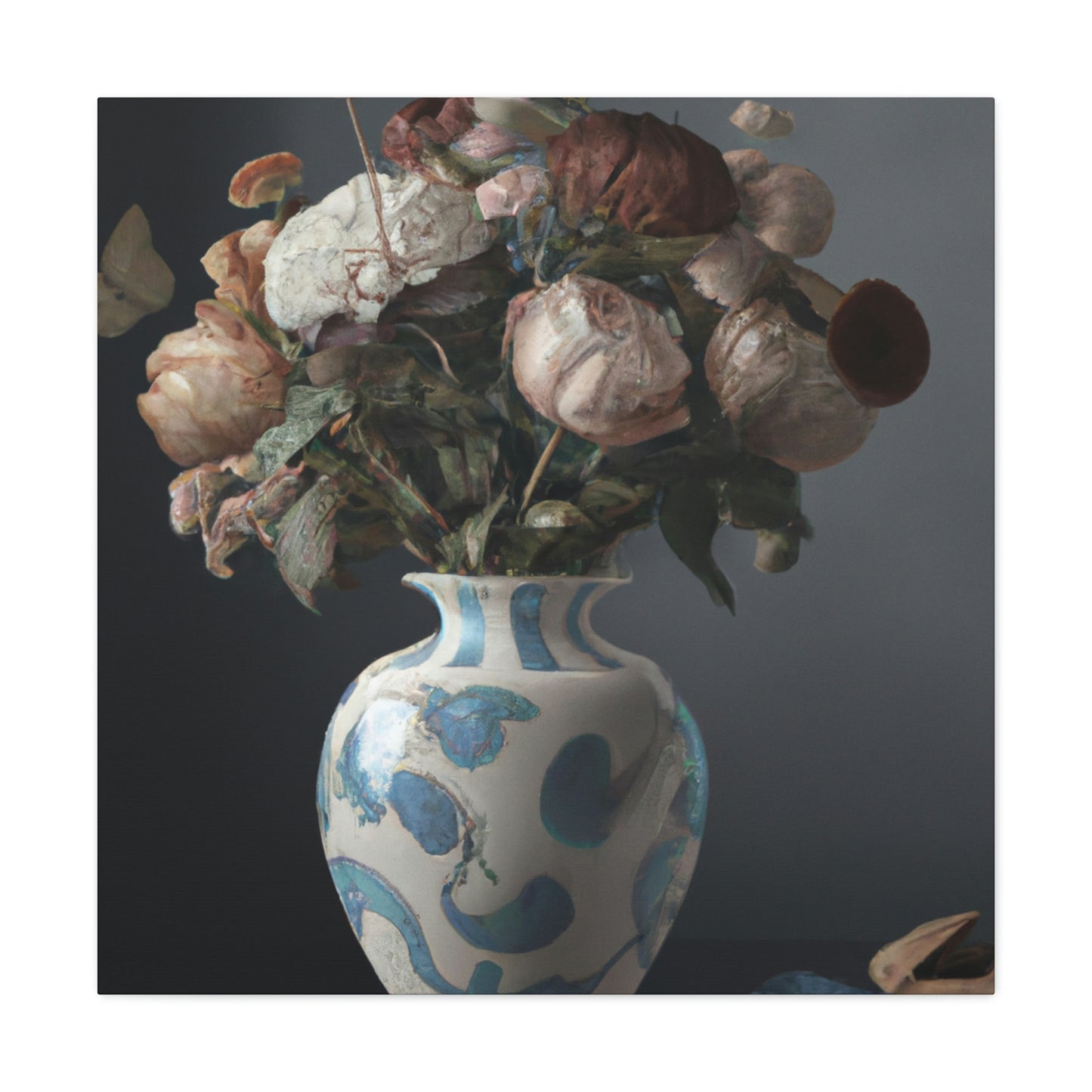 "Floral Finesse Vignette" - Canvas