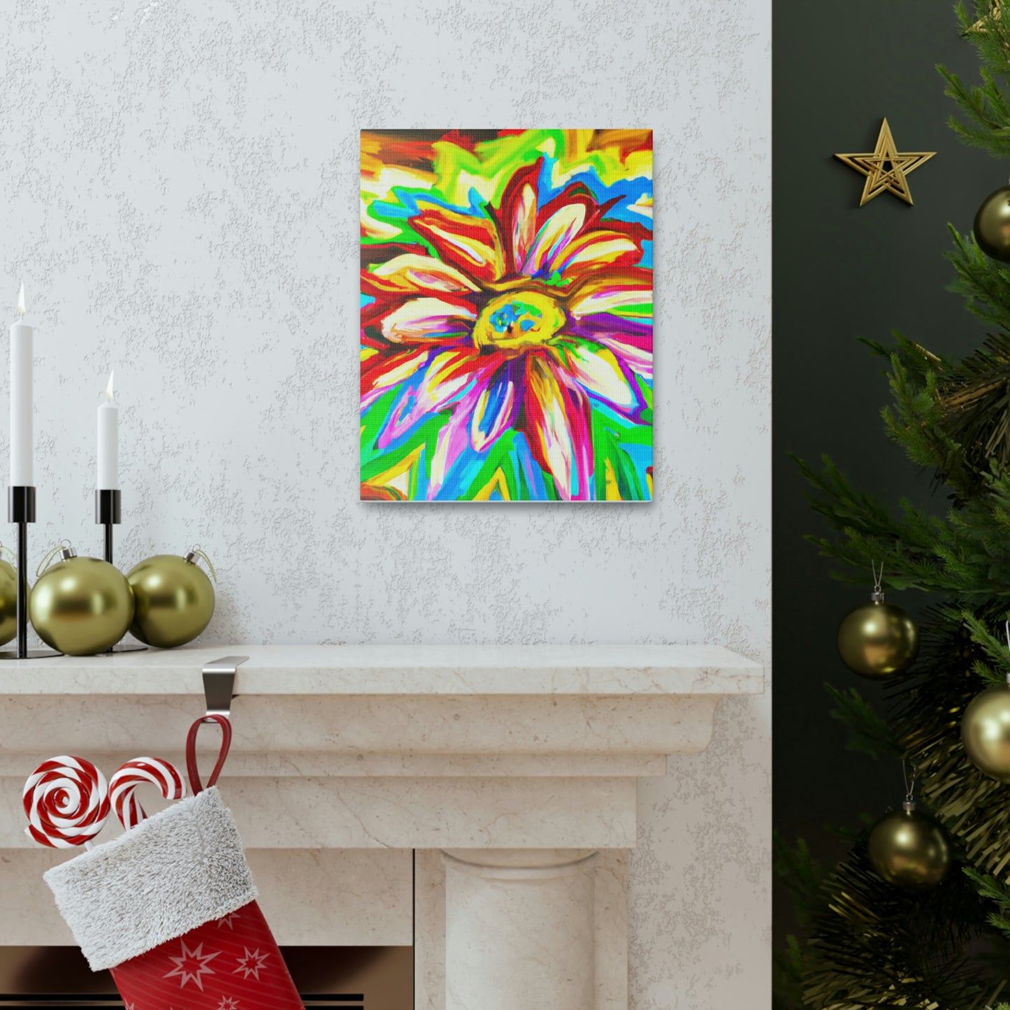 Vivid Floral Vibe. - Canvas