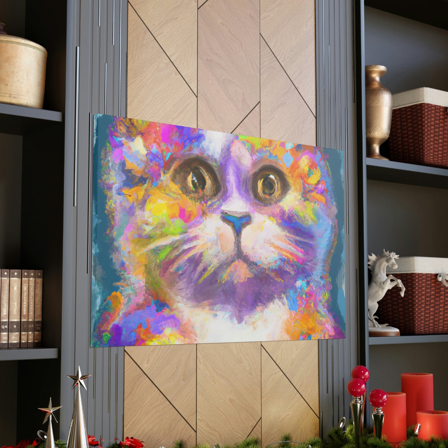 "Cat Rainbow". - Canvas