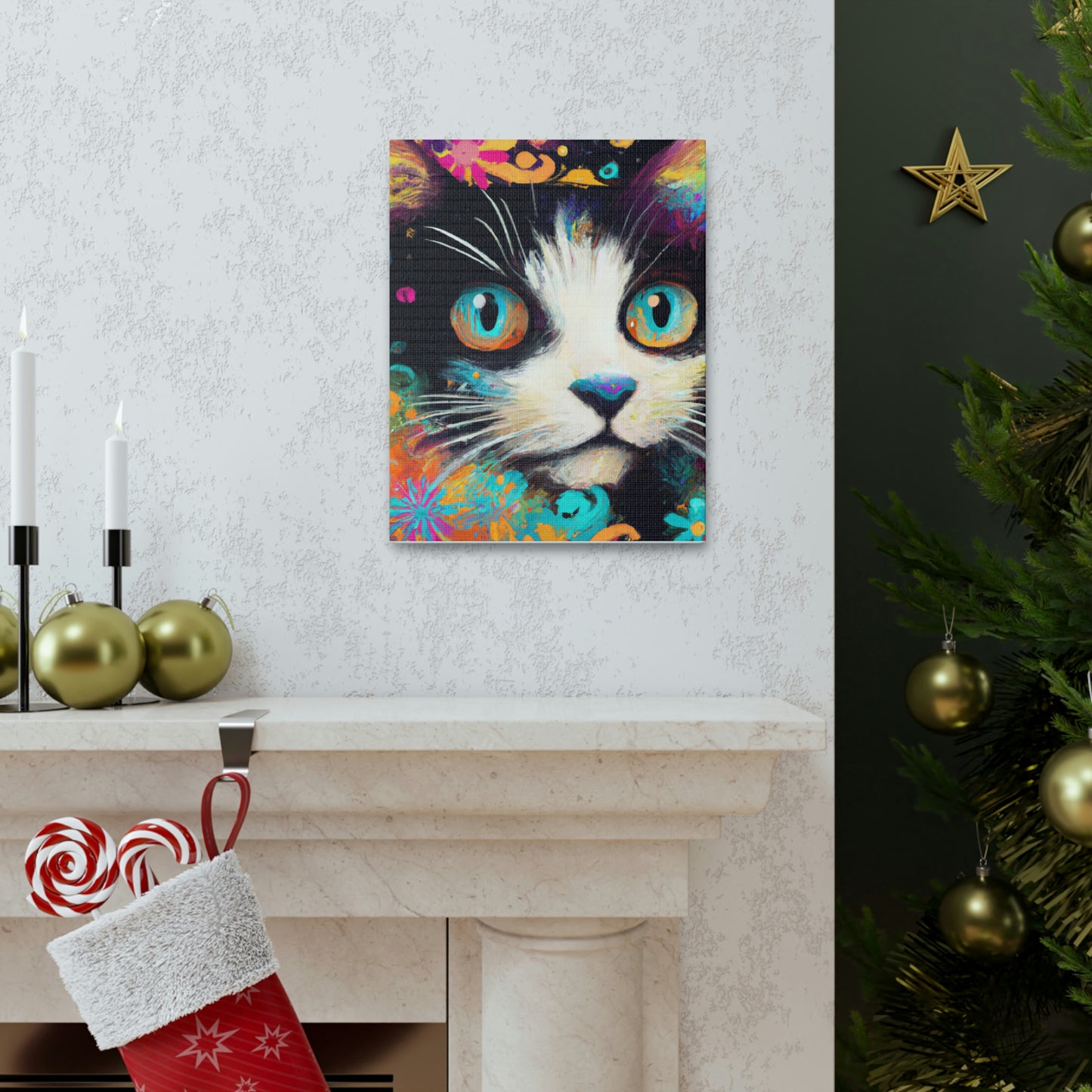 Feline Flourish. - Canvas