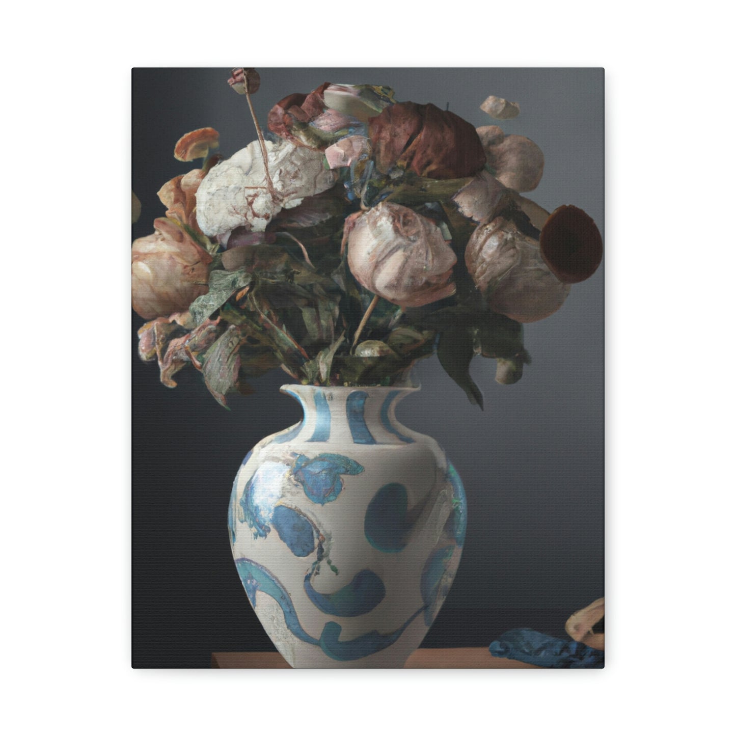 "Floral Finesse Vignette" - Canvas
